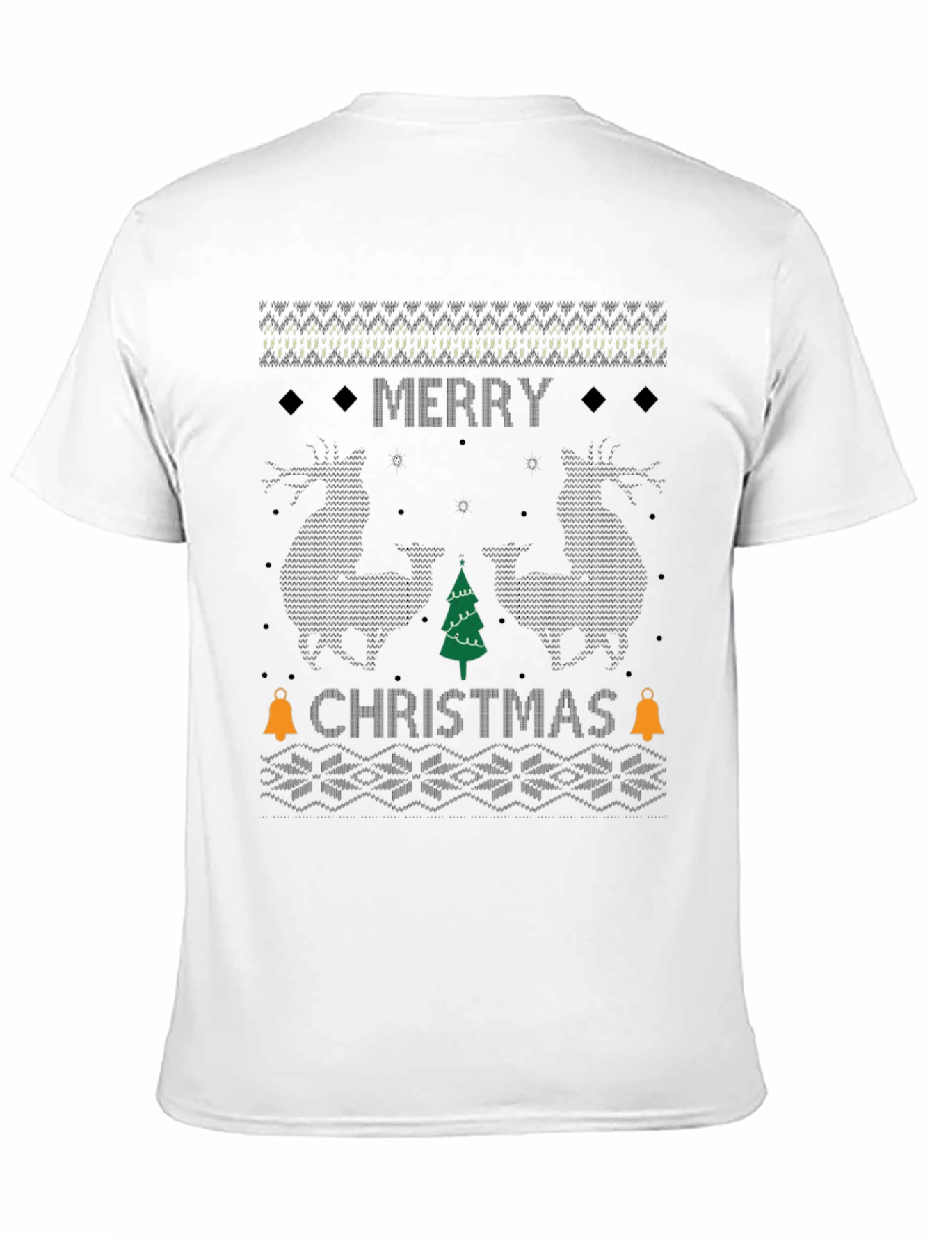 Merry Christmas Ugly Sweater Style Graphic Tee
