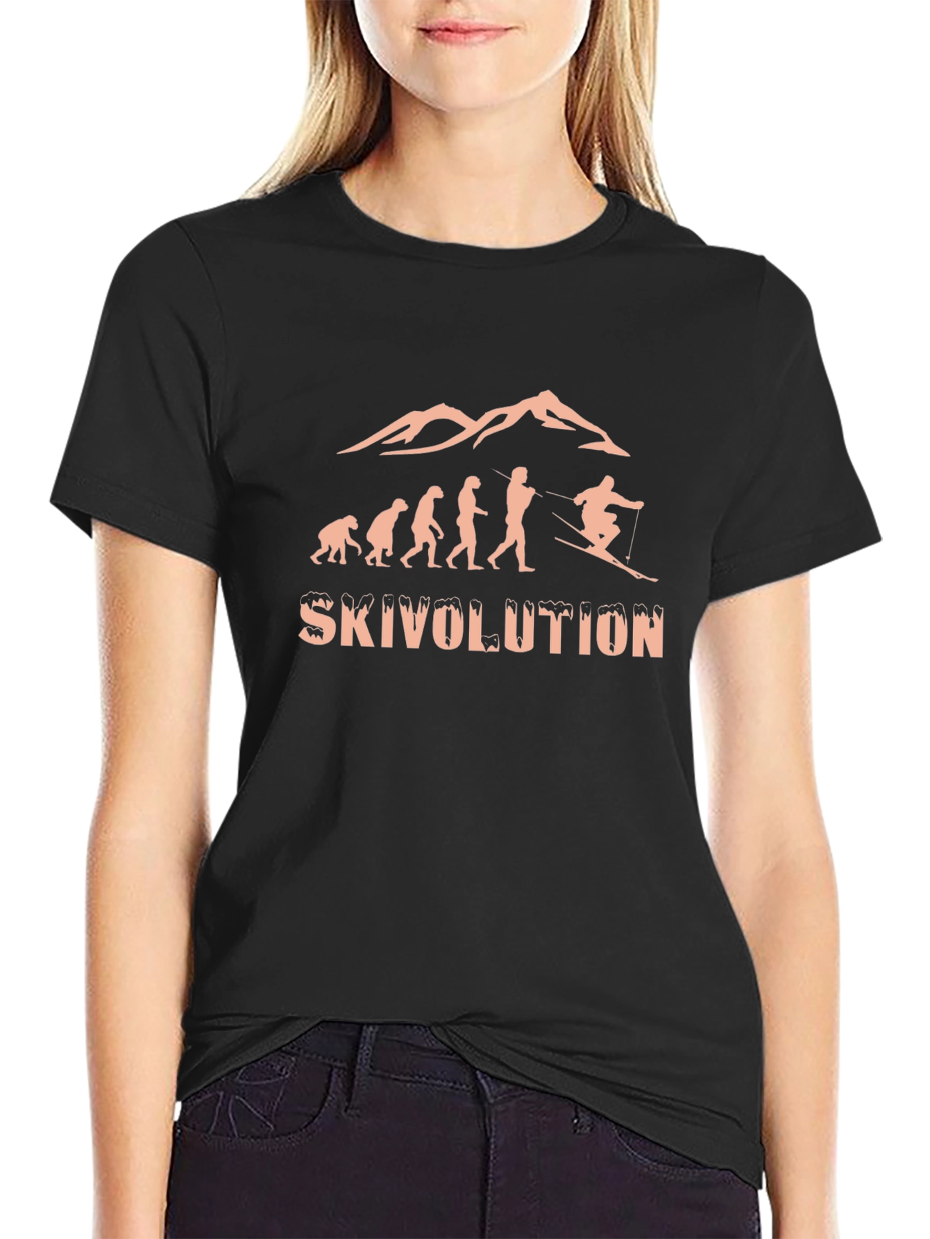 Skivolution Evolution Skiing T-Shirt