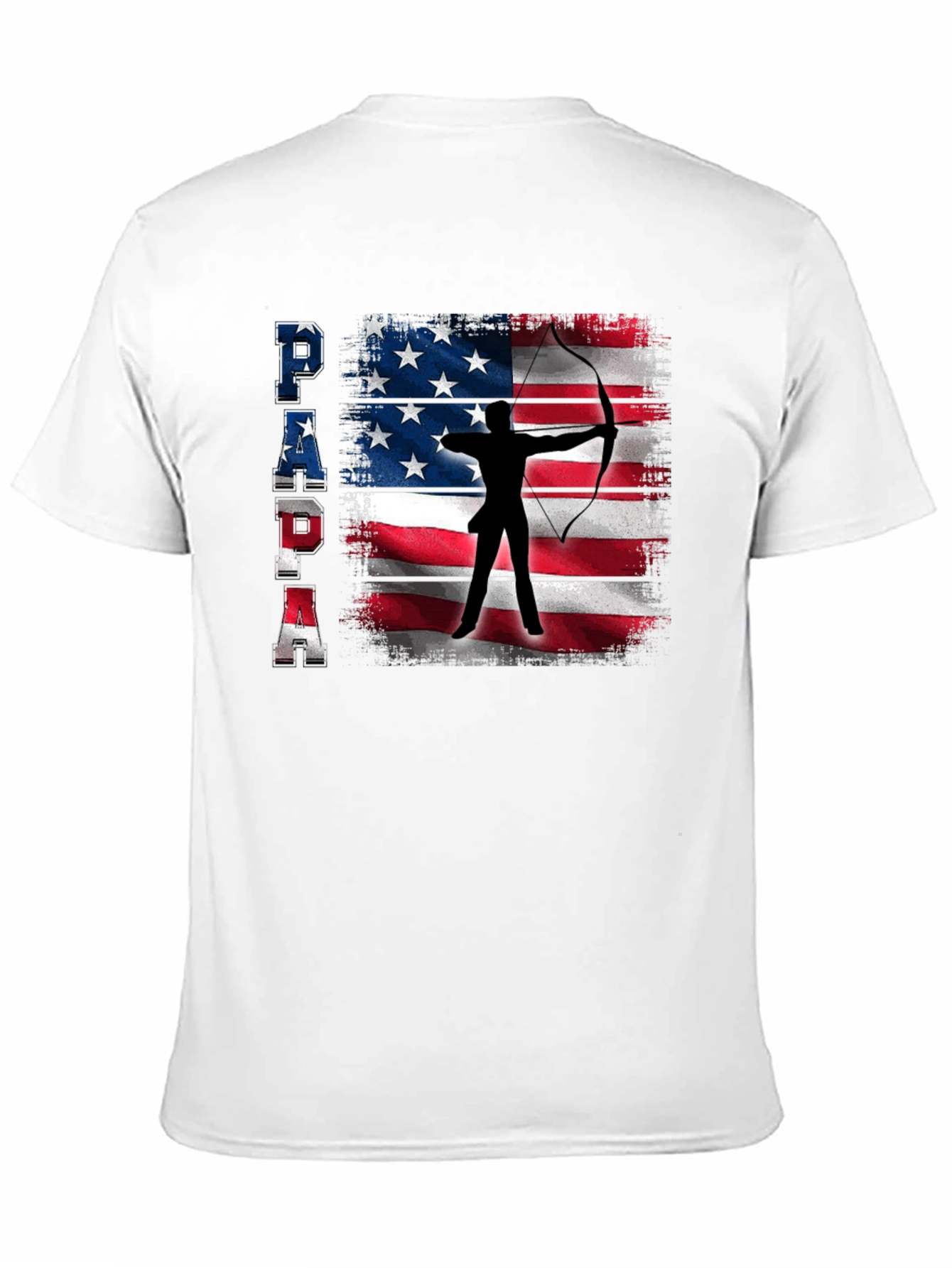 Patriotic Archer Dad T-Shirt - USA Flag Bow Hunting
