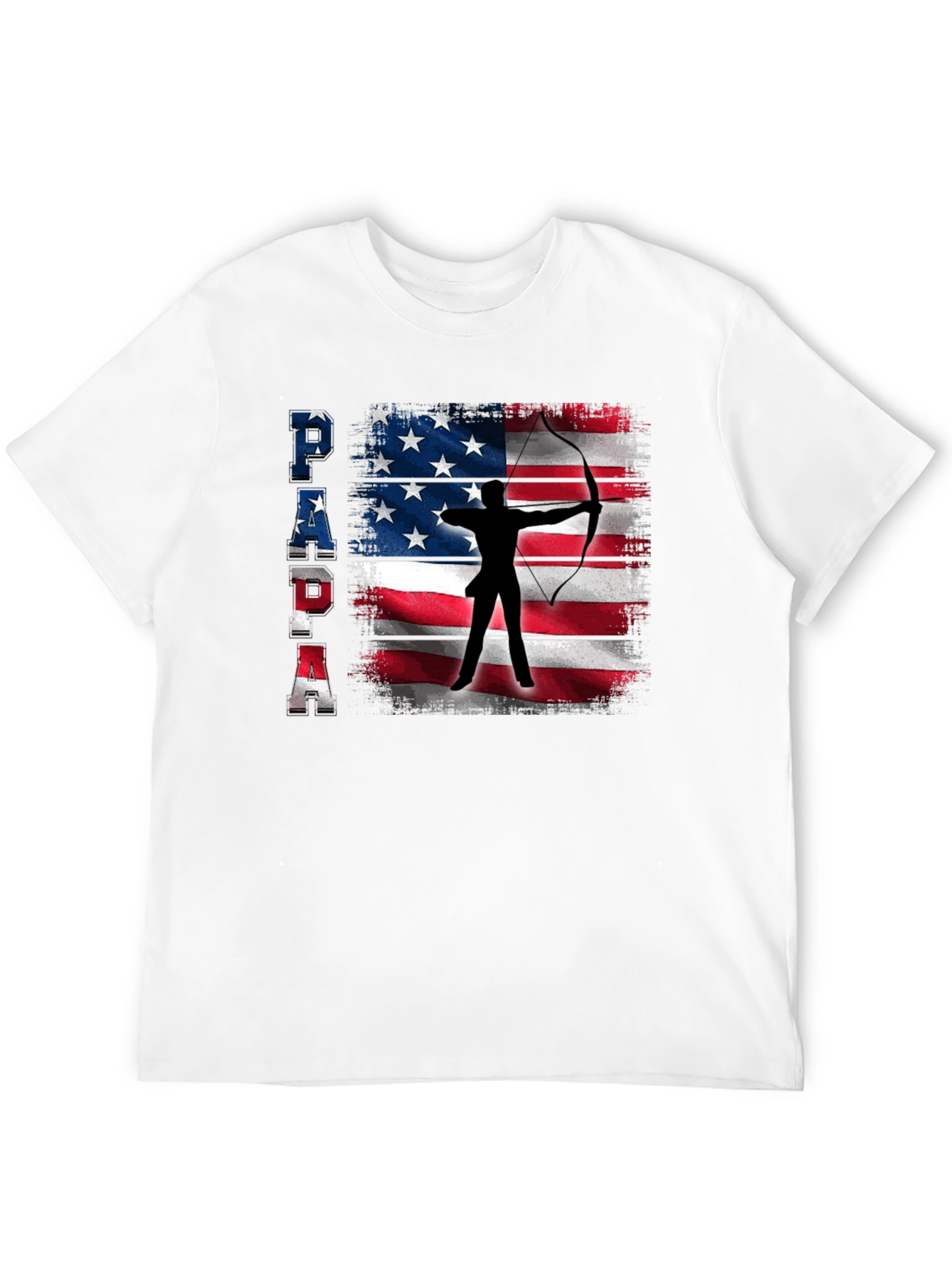 Patriotic Archer Dad T-Shirt - USA Flag Bow Hunting