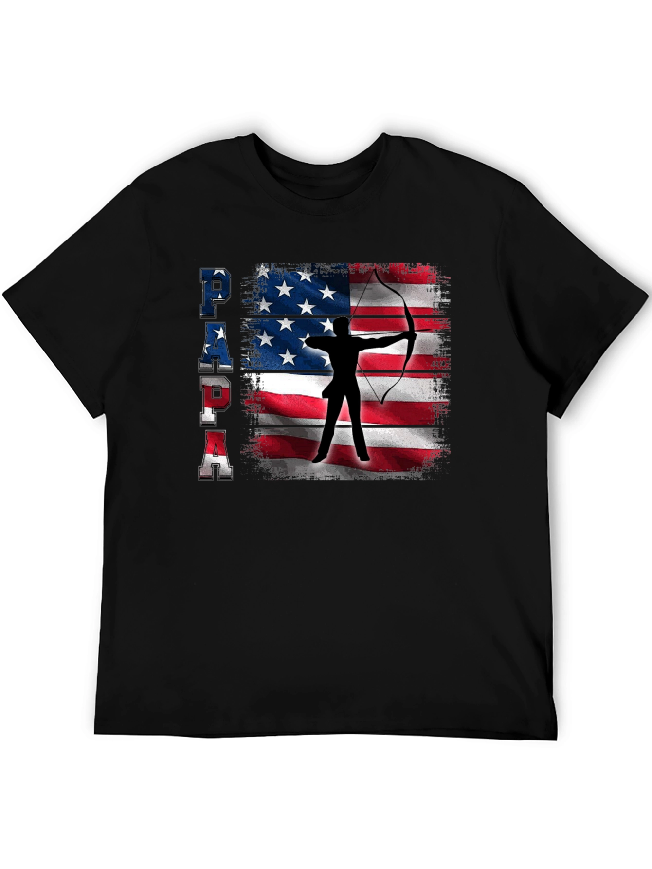Patriotic Archer Dad T-Shirt - USA Flag Bow Hunting