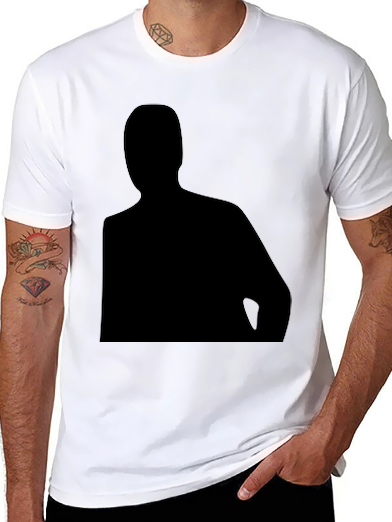 Silhouette Graphic Black T-Shirt - Mens Casual Tee