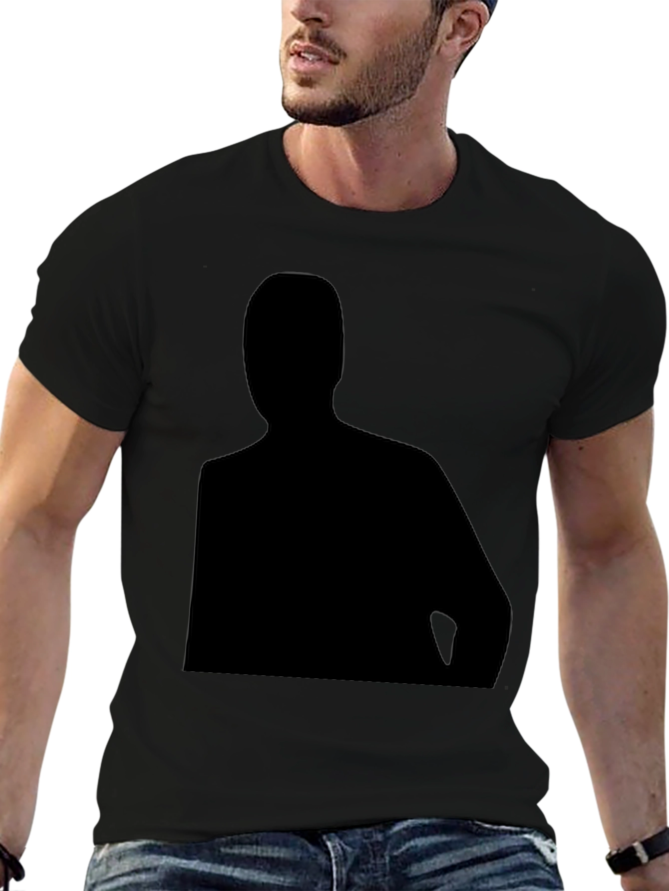 Silhouette Graphic Black T-Shirt - Mens Casual Tee