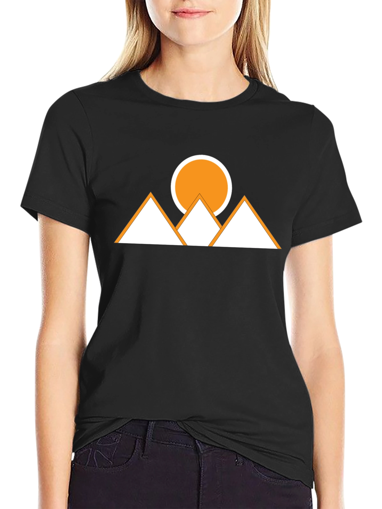 Geometric Mountains & Sun Graphic Tee