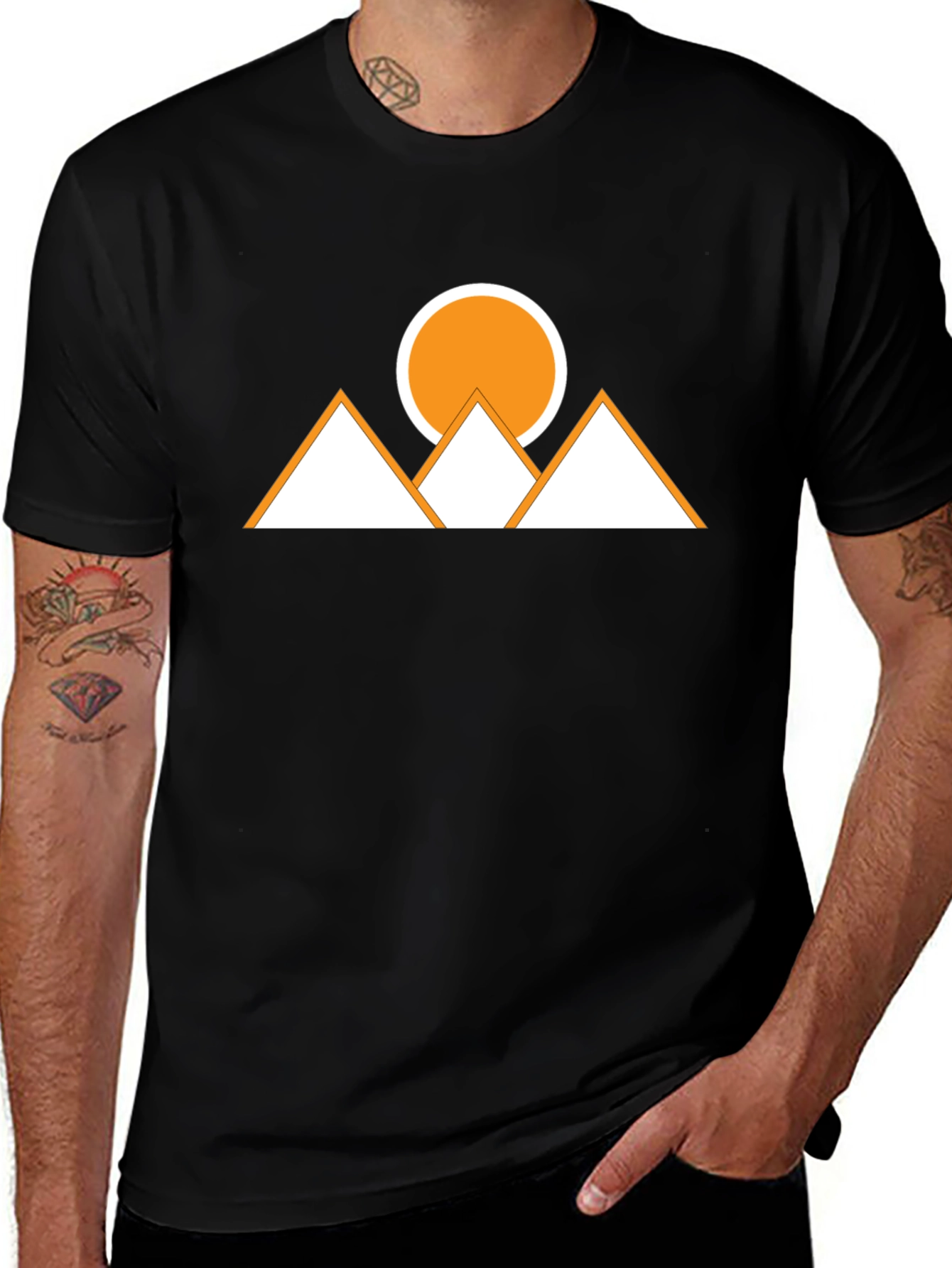 Geometric Mountains & Sun Graphic Tee