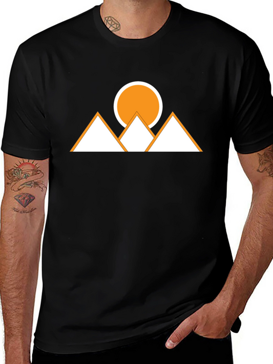 Geometric Mountains & Sun Graphic Tee