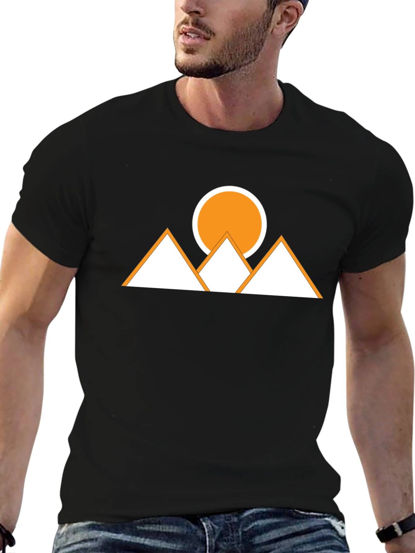 Geometric Mountains & Sun Graphic Tee