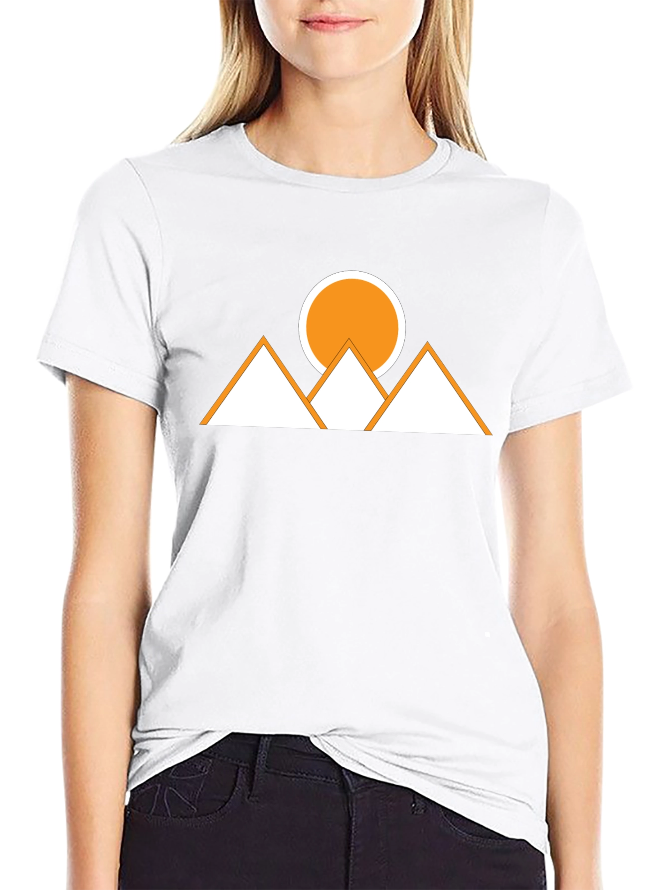 Geometric Mountains & Sun Graphic Tee