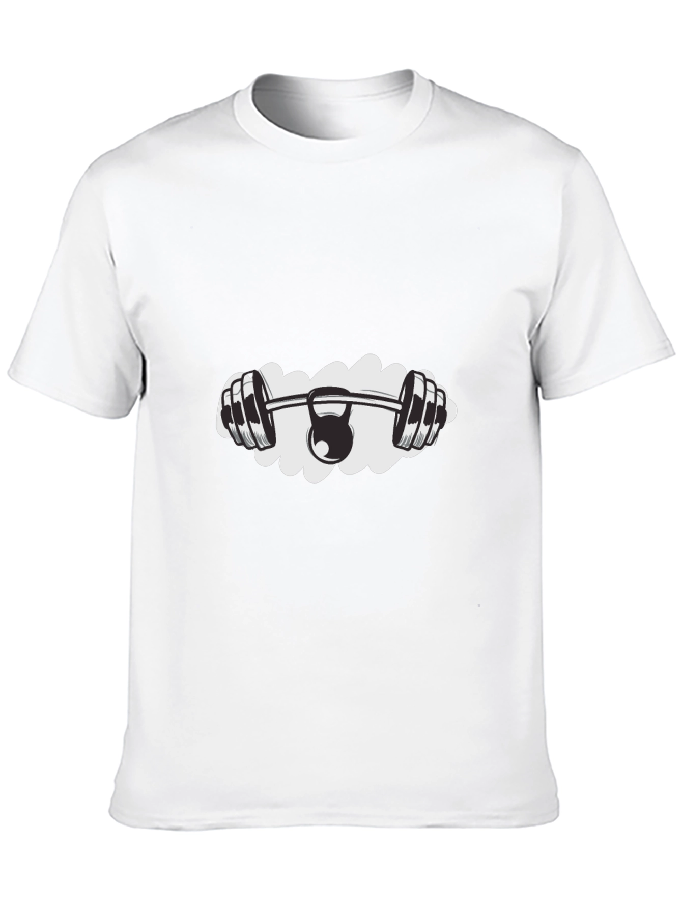 Gym & Kettlebell Graphic Tee - Black Cotton