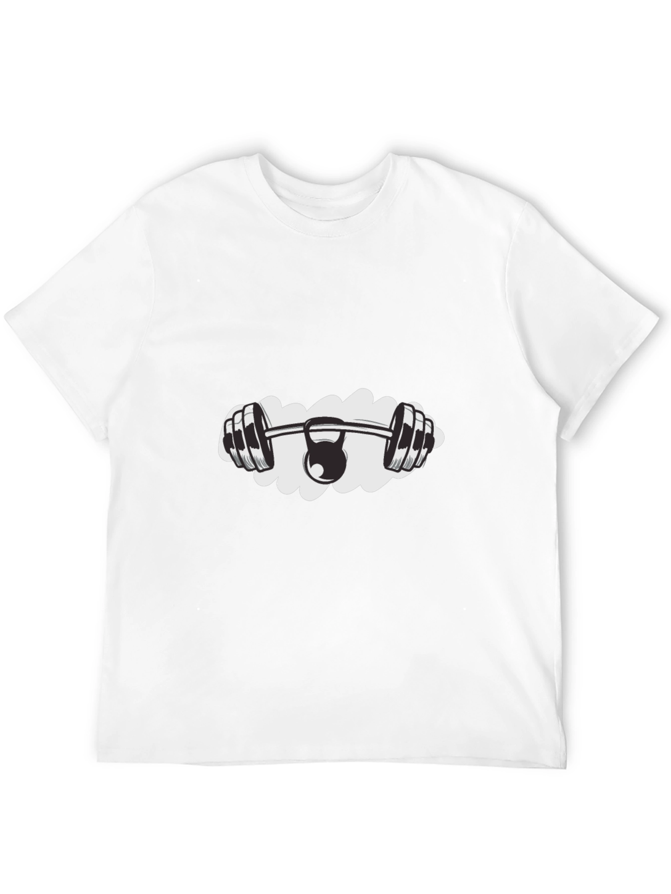 Gym & Kettlebell Graphic Tee - Black Cotton