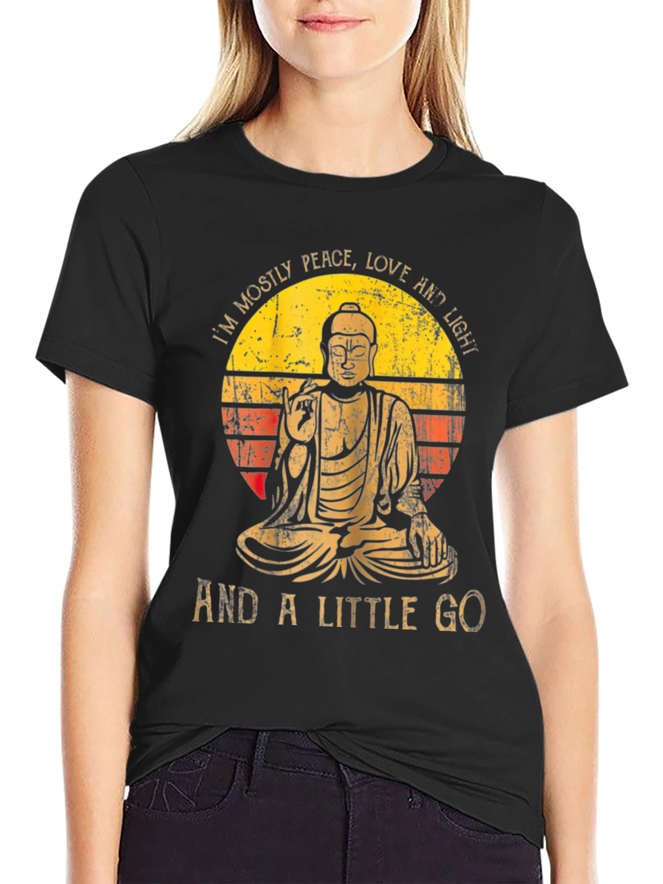 Peace Love & Light Buddha Graphic Tee