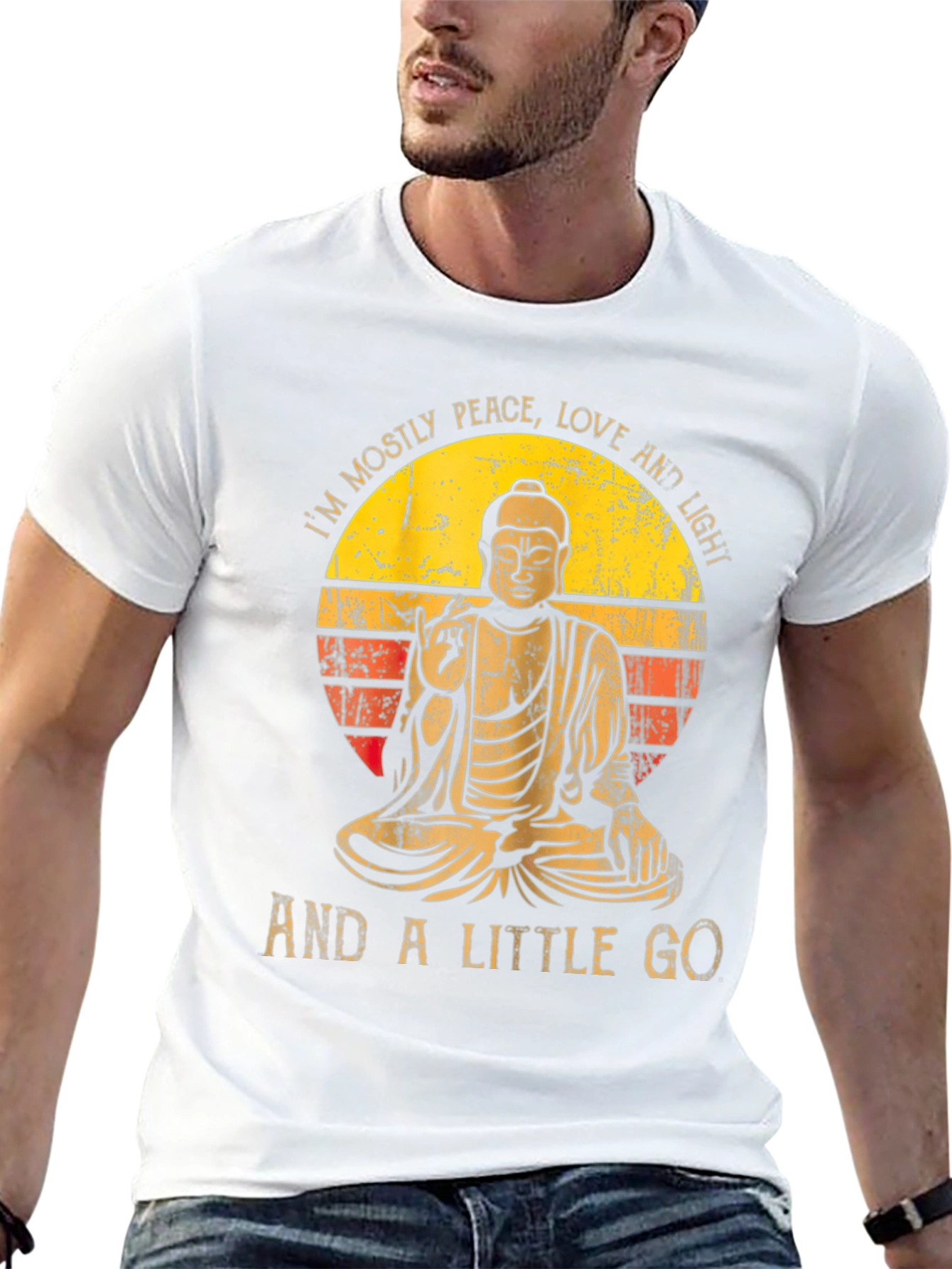 Peace Love & Light Buddha Graphic Tee
