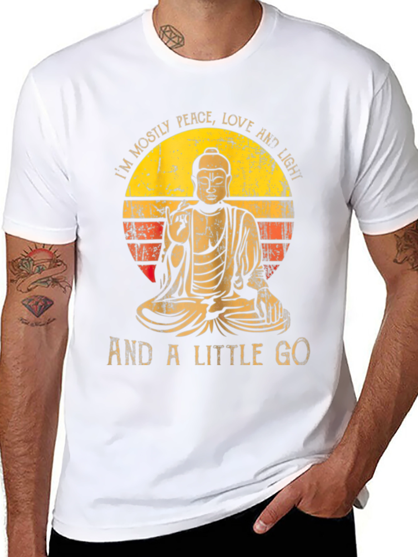 Peace Love & Light Buddha Graphic Tee