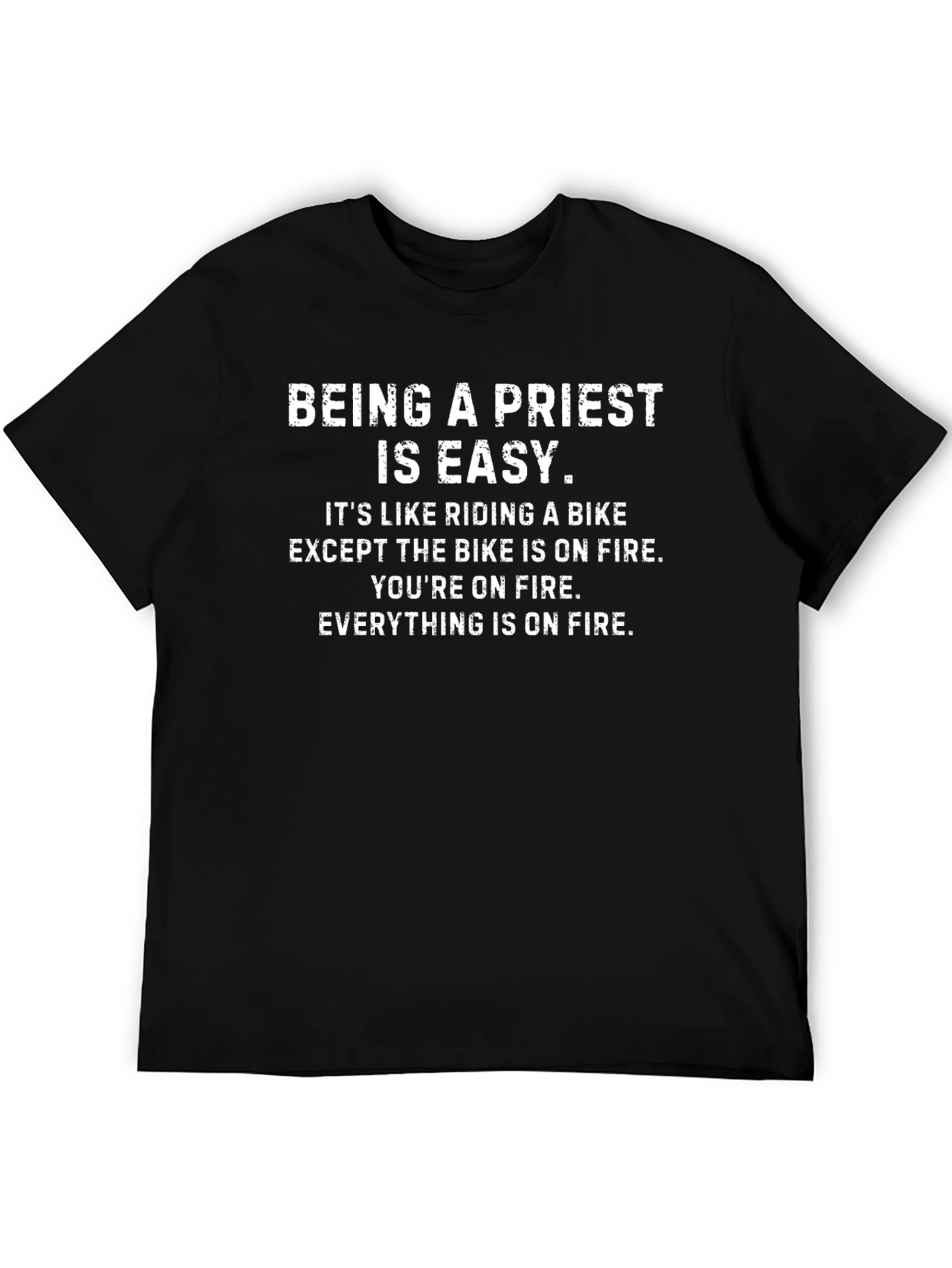 Priest On Fire Humor Graphic T-Shirt