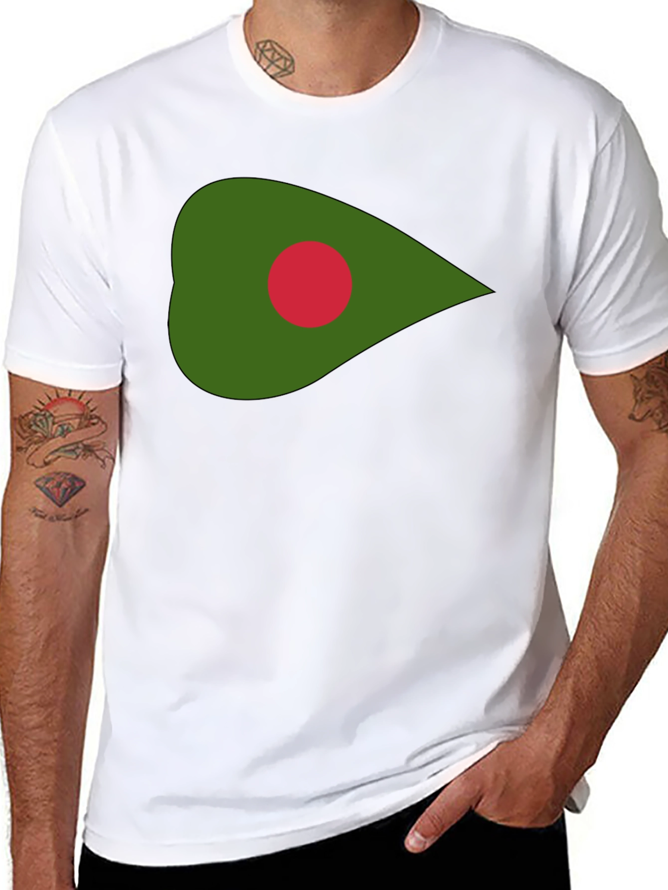 Bangladesh Flag Graphic Tee - Black