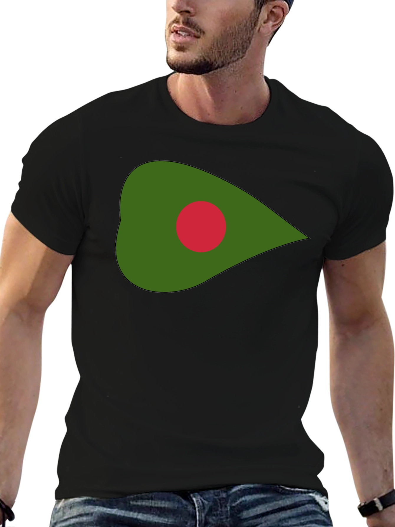 Bangladesh Flag Graphic Tee - Black