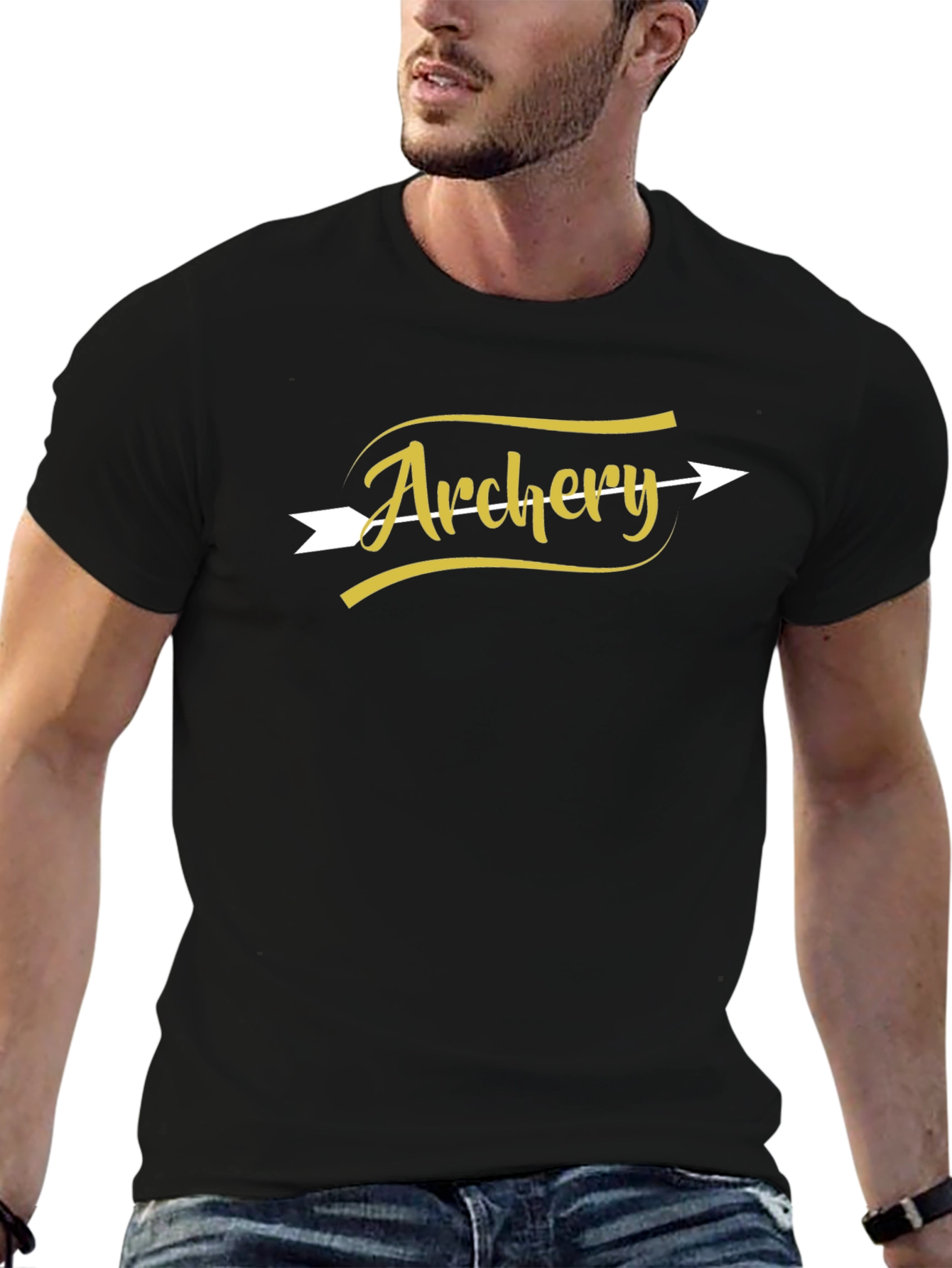 Archery Arrow Graphic Tee - Black Cotton T-Shirt