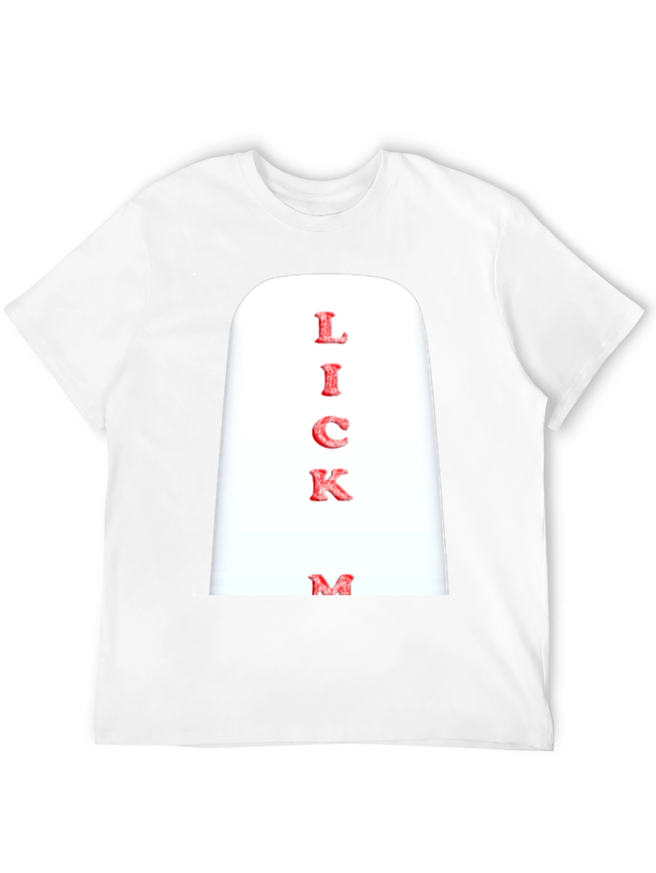 Novelty Lick Me Graphic Print Black T-Shirt
