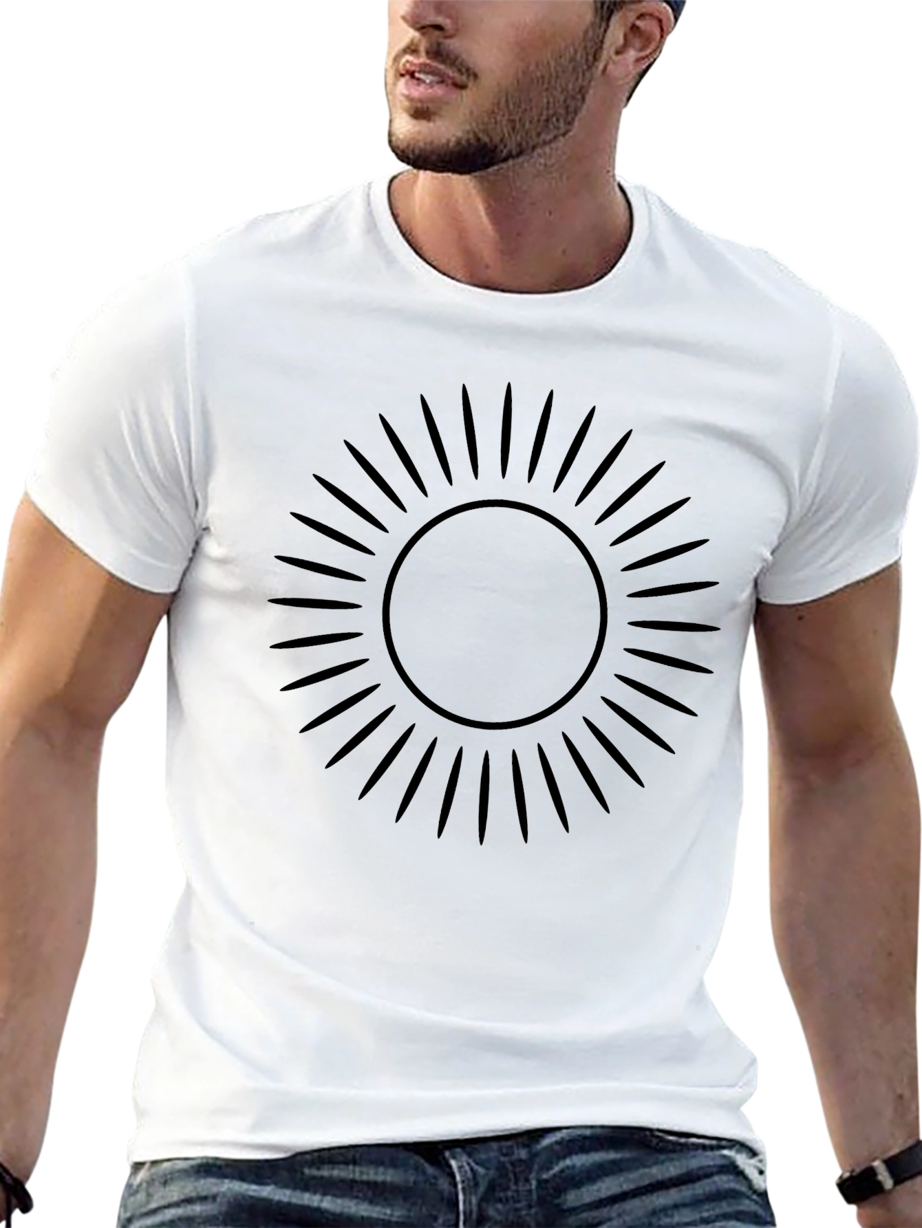 Radiant Sun Graphic Tee - Black Cotton Comfort