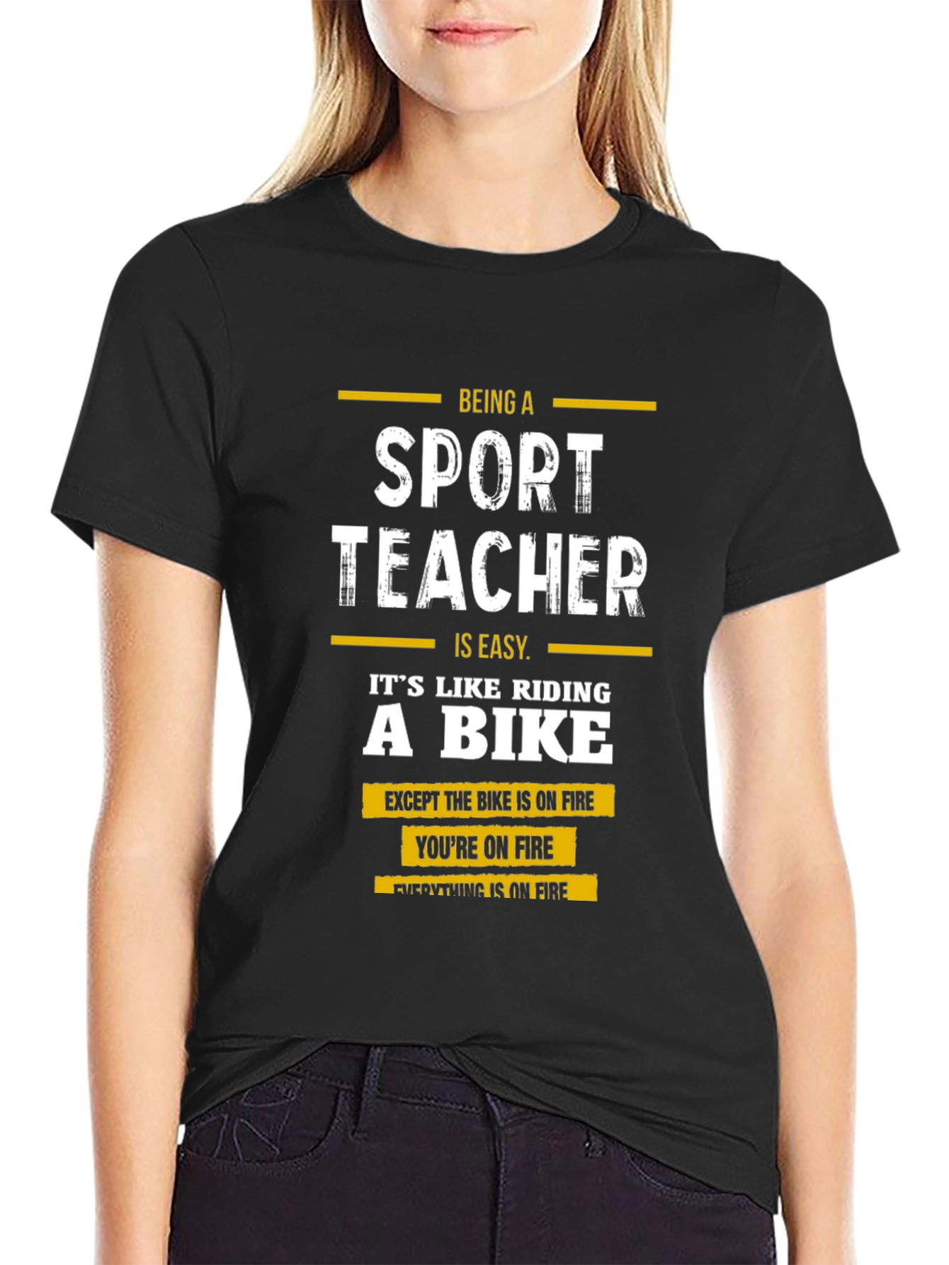 Funny Sport Teacher T-Shirt - On Fire Design