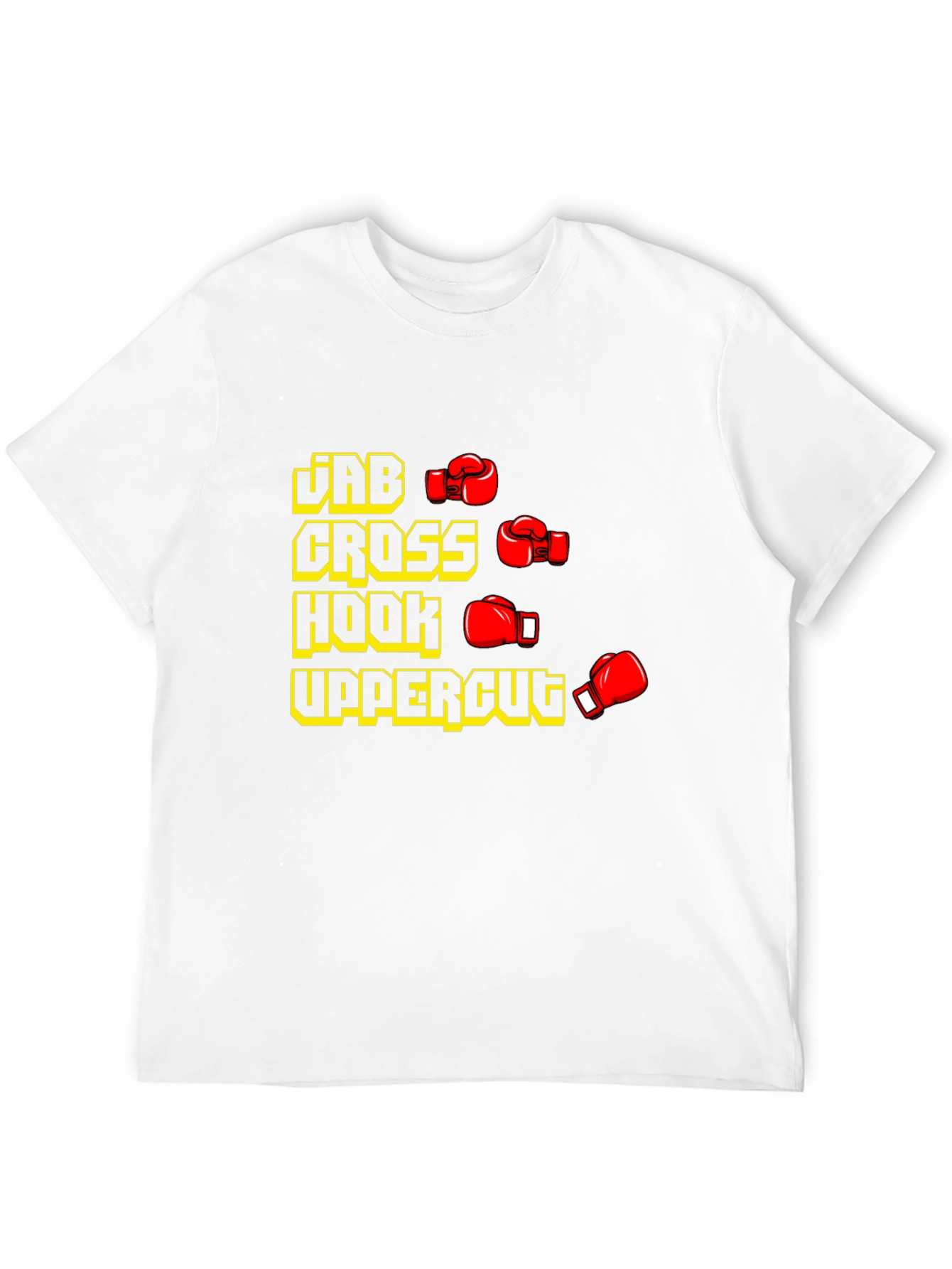 Boxing Punches Black T-Shirt: Jab Cross Hook Uppercut