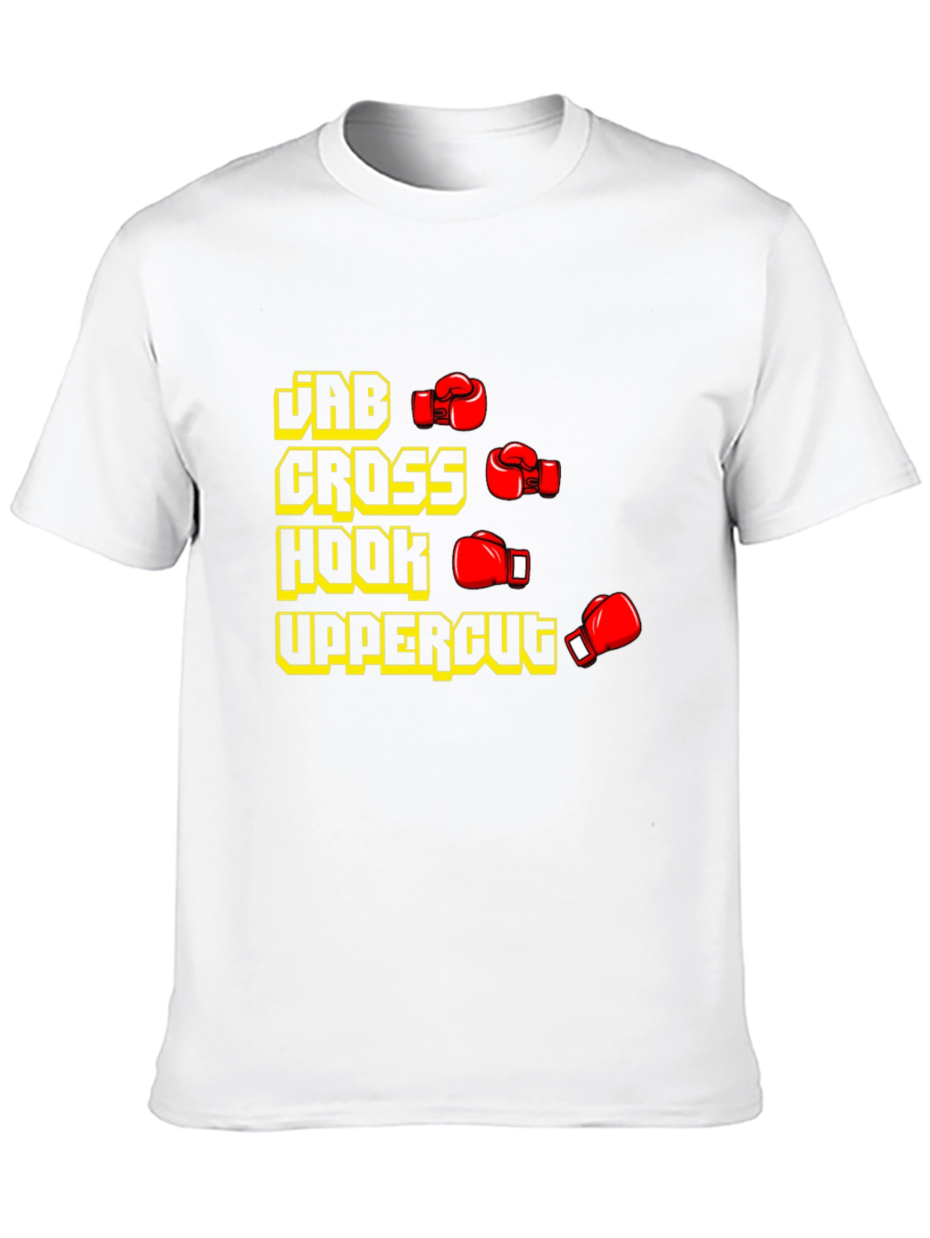 Boxing Punches Black T-Shirt: Jab Cross Hook Uppercut