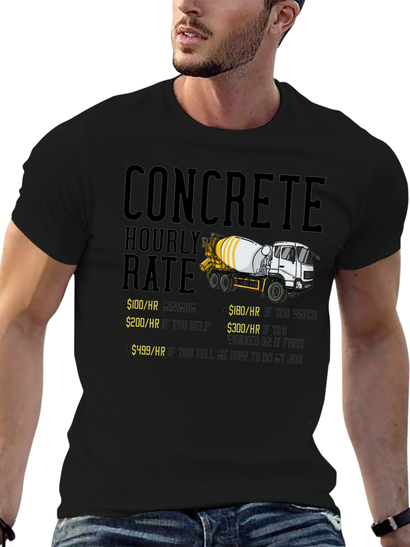 Concrete Hourly Rate Humor T-Shirt