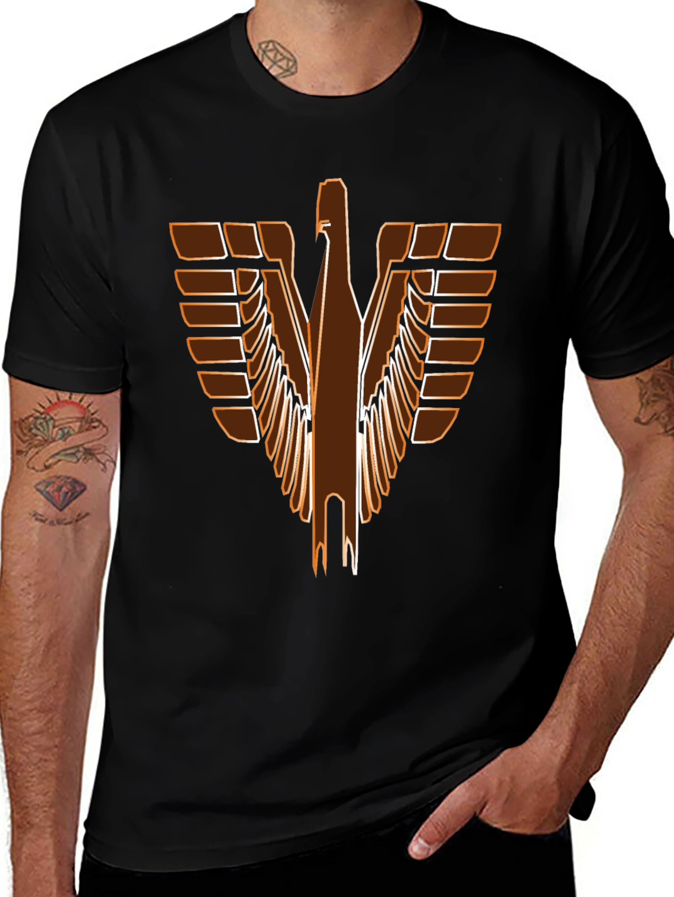 Retro Eagle Graphic Black T-Shirt