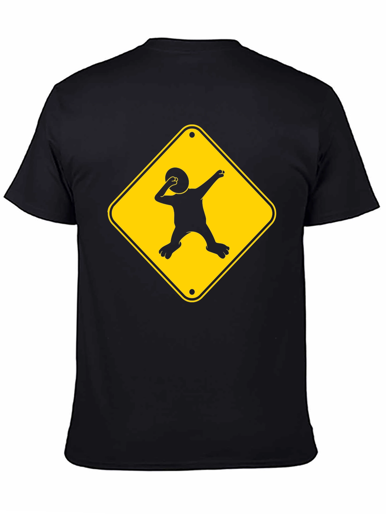 Dabbing Kid Road Sign T-Shirt - Black Cotton Tee