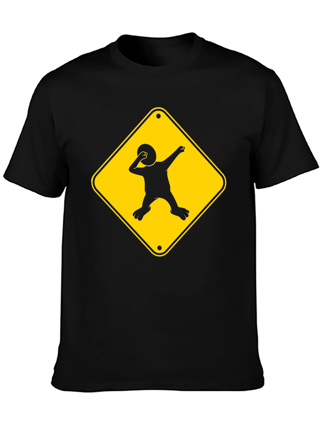 Dabbing Kid Road Sign T-Shirt - Black Cotton Tee