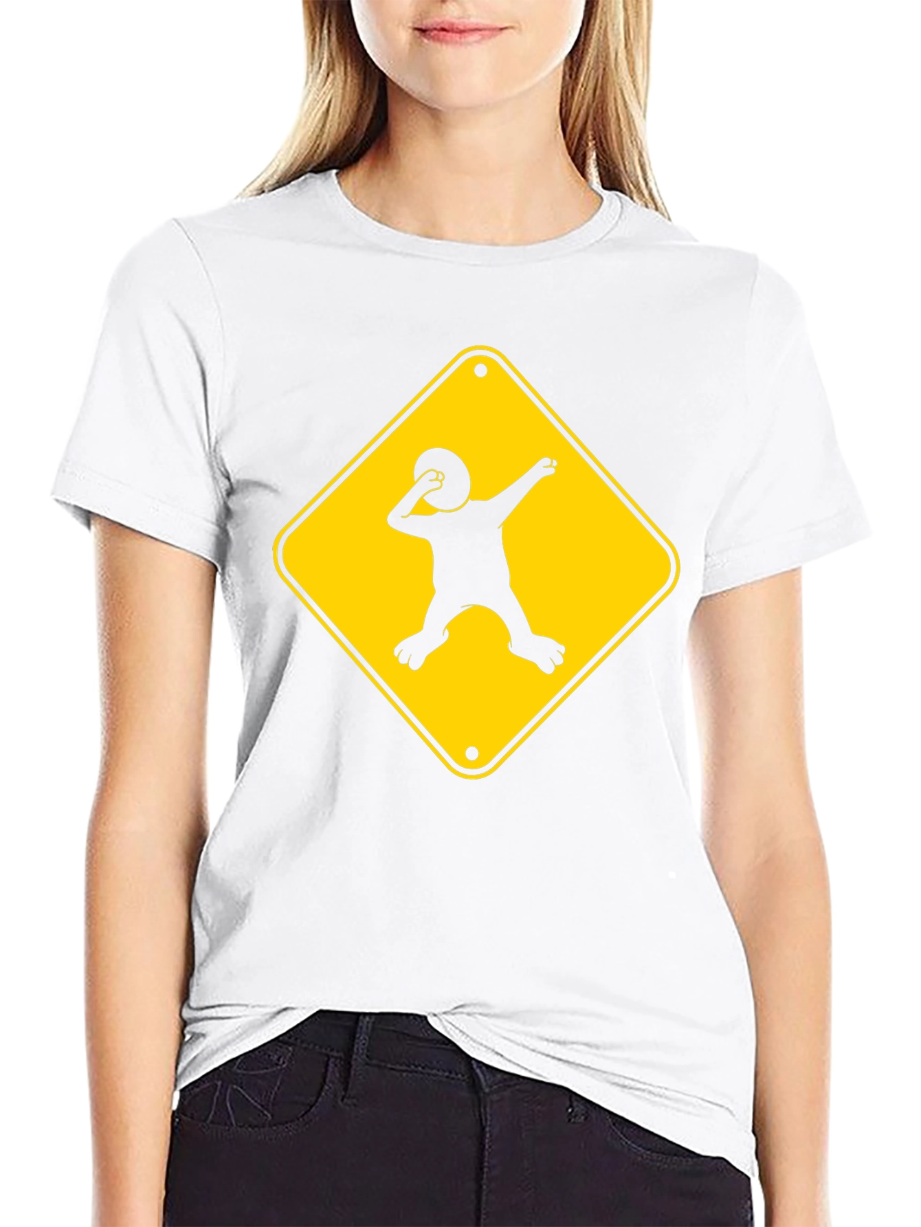 Dabbing Kid Road Sign T-Shirt - Black Cotton Tee