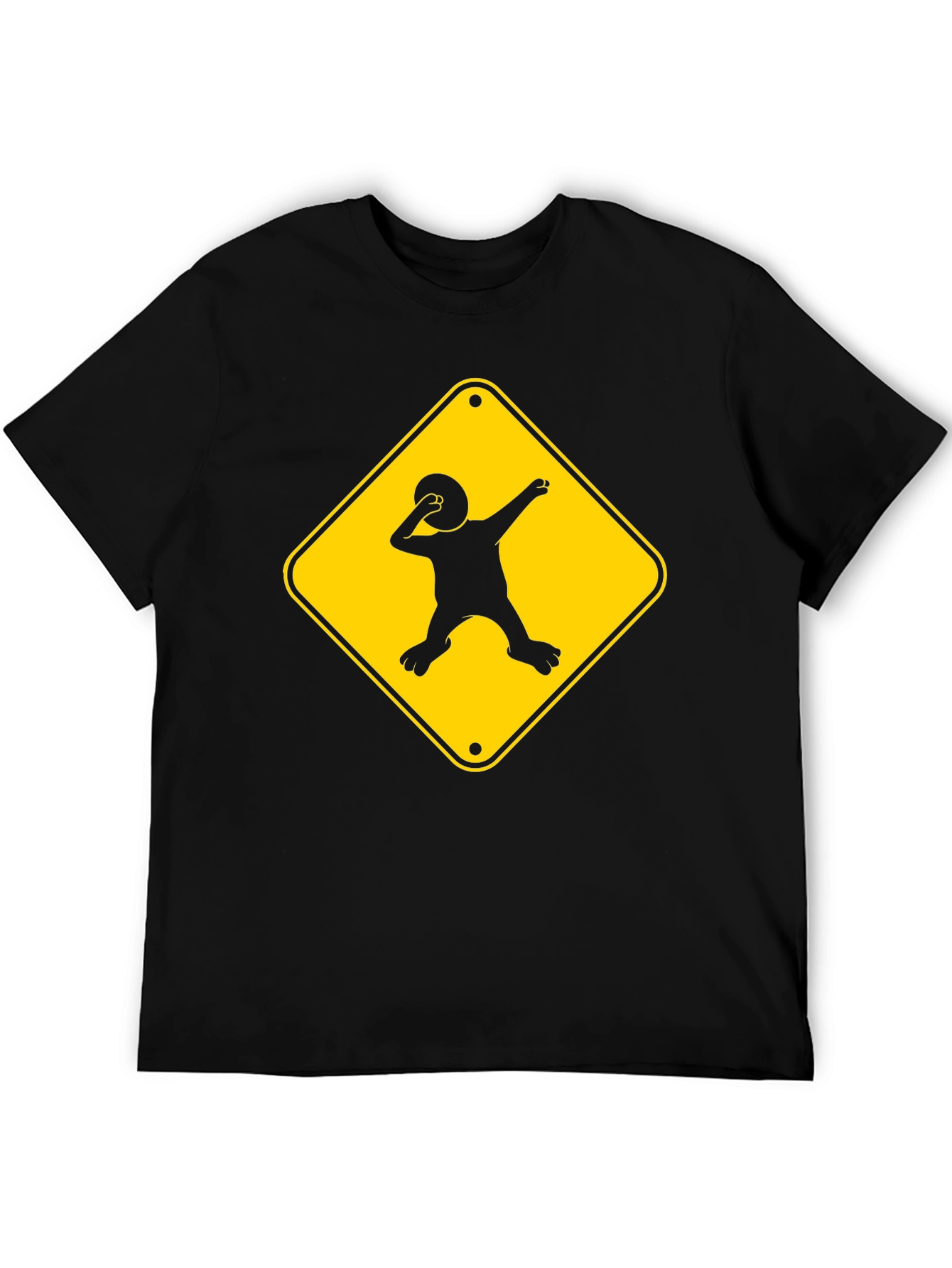 Dabbing Kid Road Sign T-Shirt - Black Cotton Tee