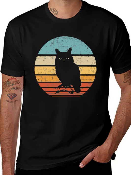 Retro Owl Graphic Tee - Vintage Style Comfort