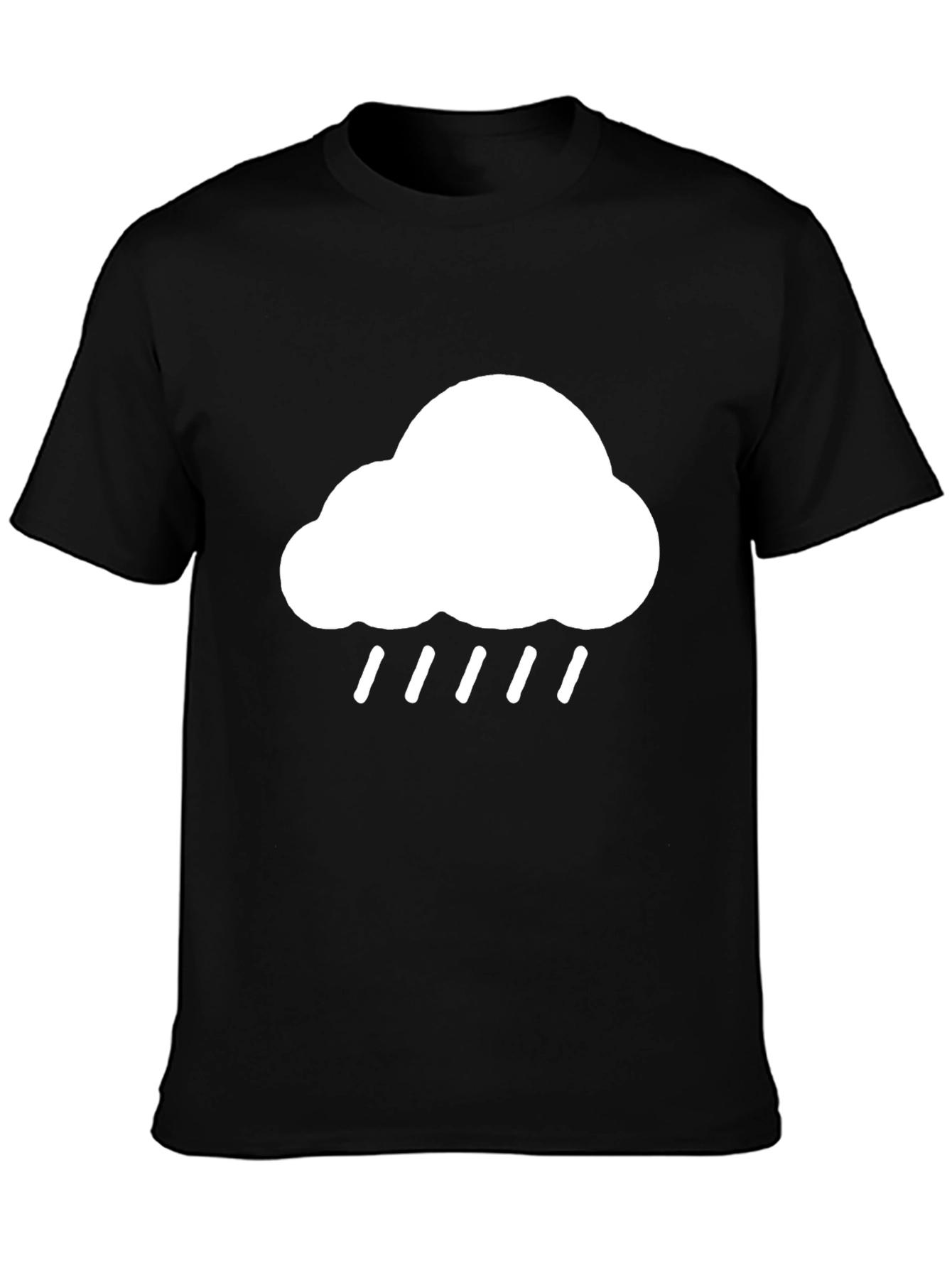 Cloud Rain Graphic Black T-Shirt