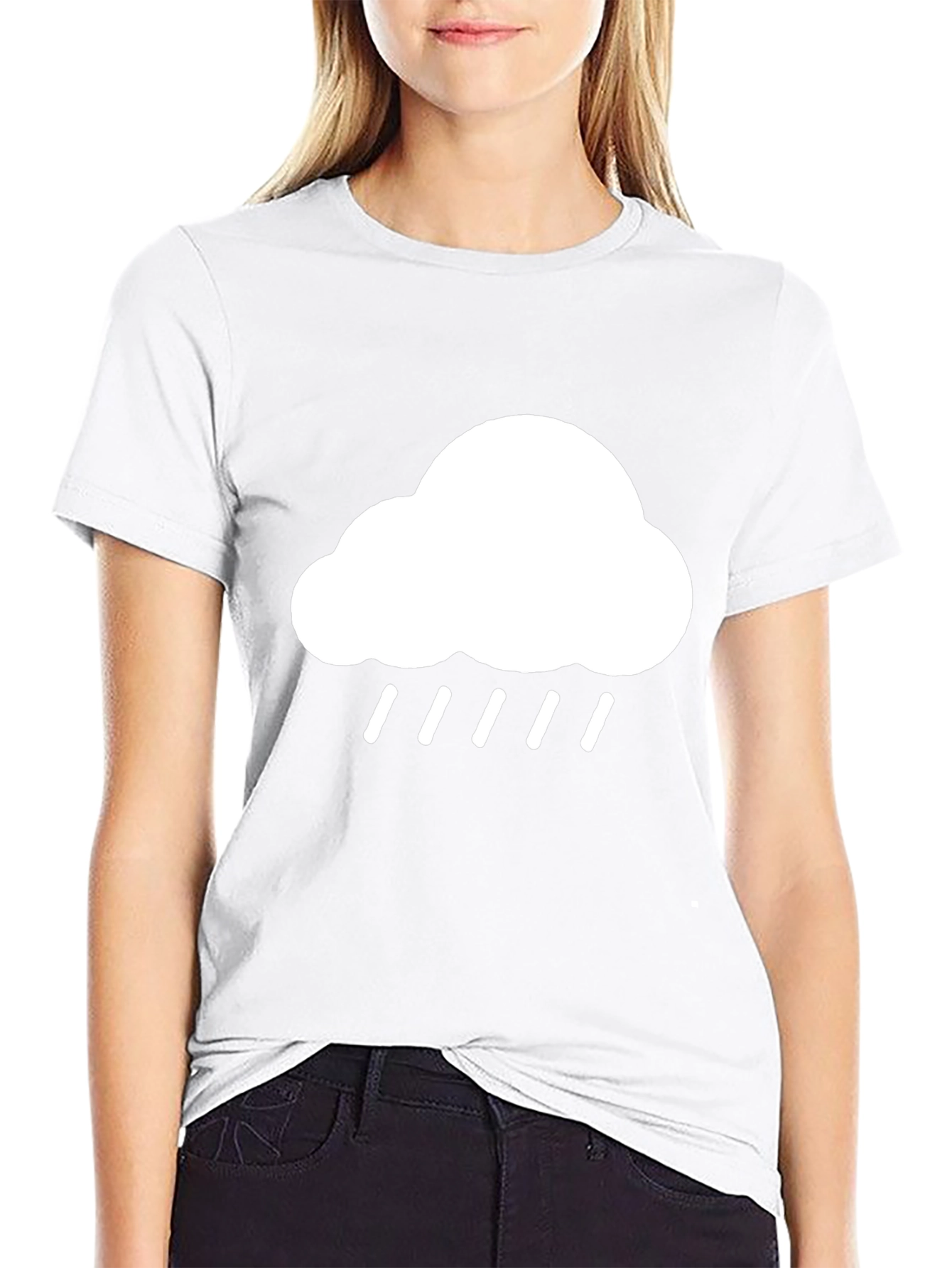 Cloud Rain Graphic Black T-Shirt