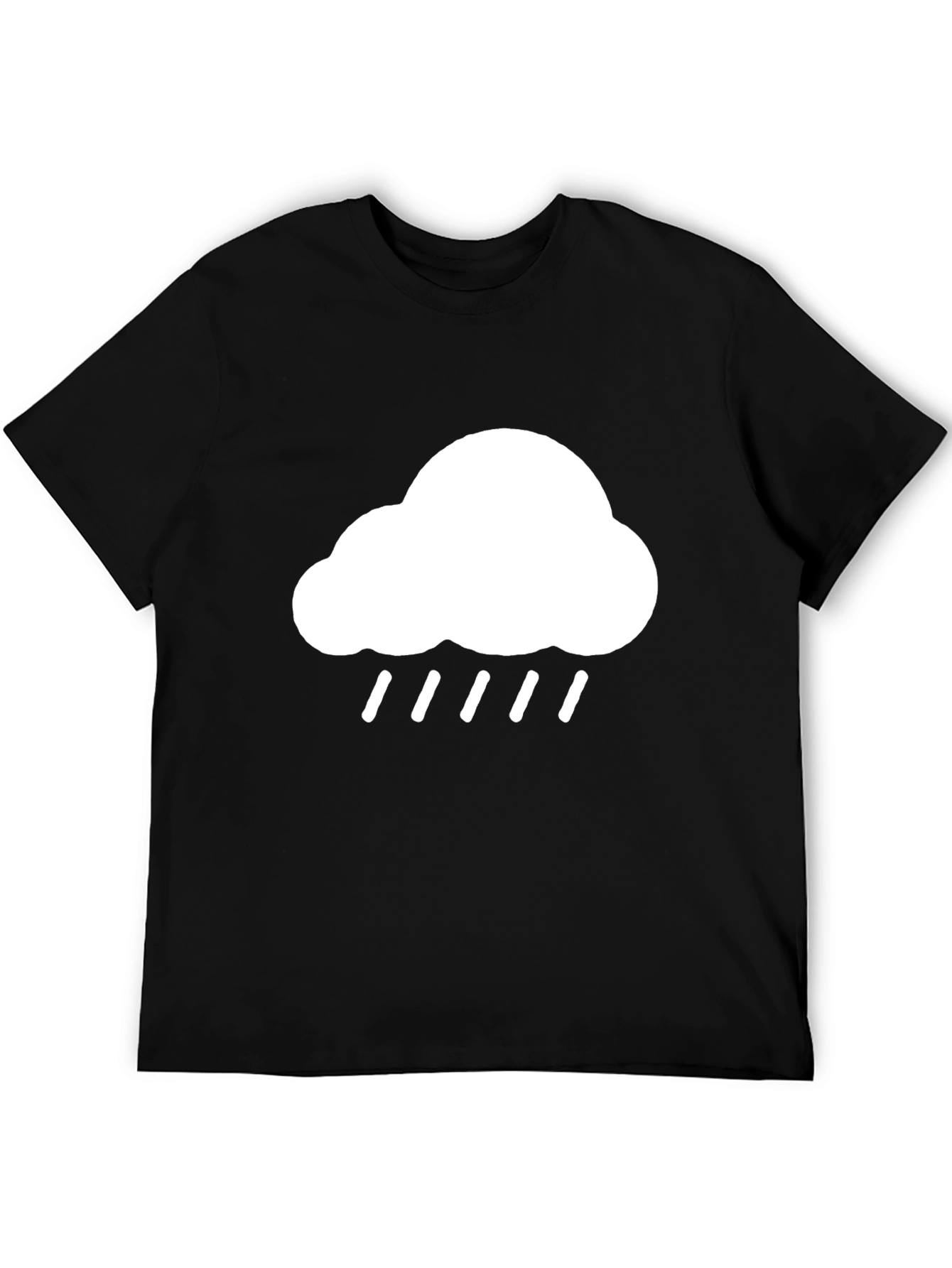 Cloud Rain Graphic Black T-Shirt