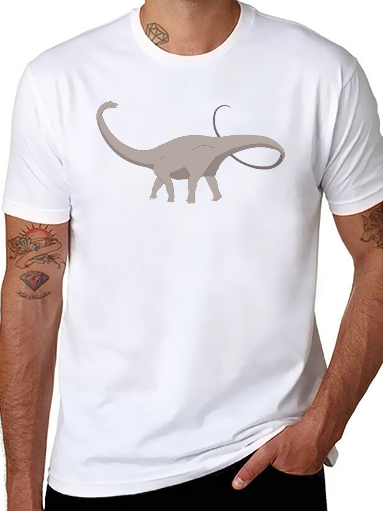 Dinosaur Graphic Tee - Black Cotton T-Shirt