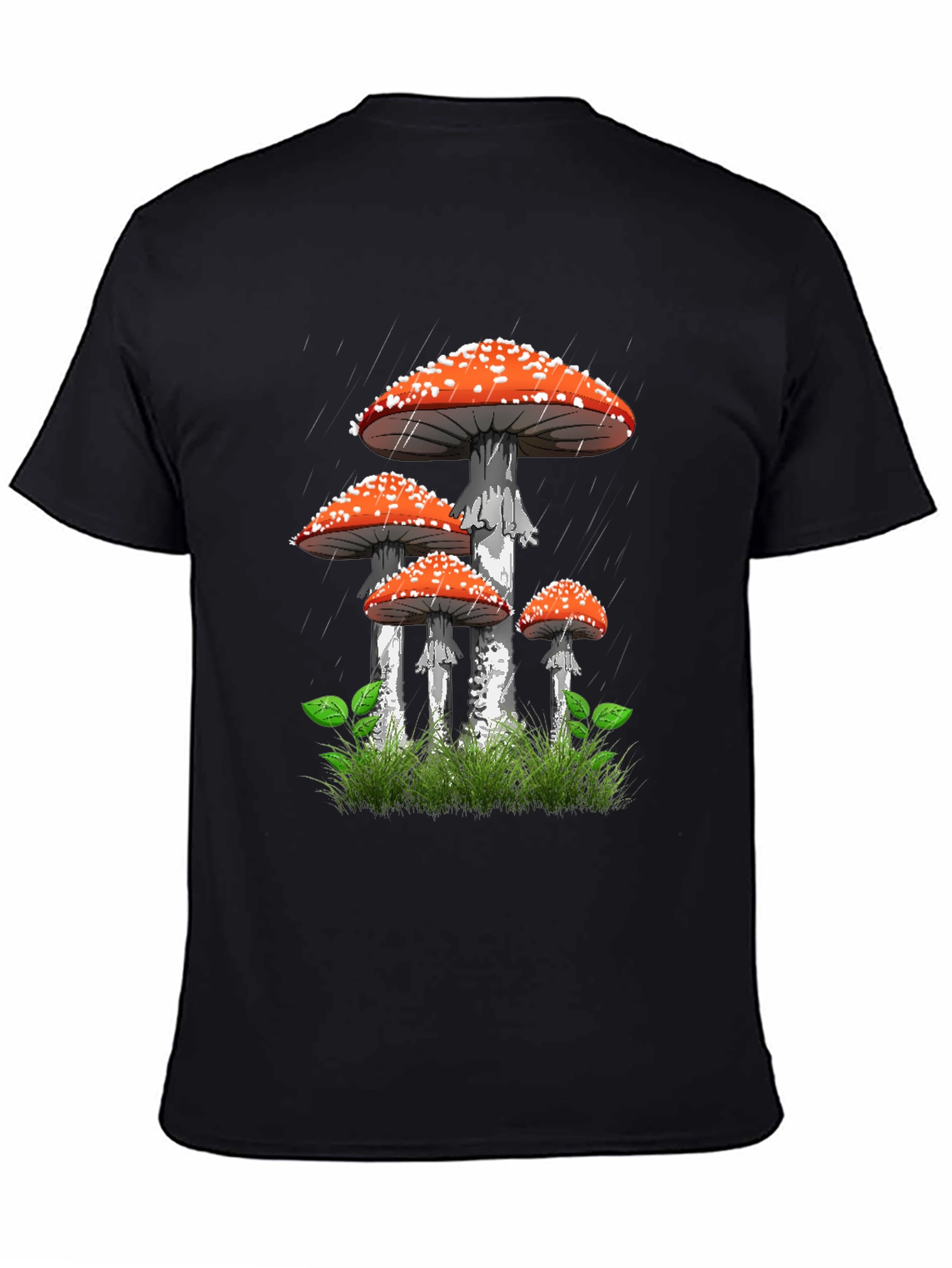Mushroom Graphic Tee - Nature Lovers Black T-Shirt