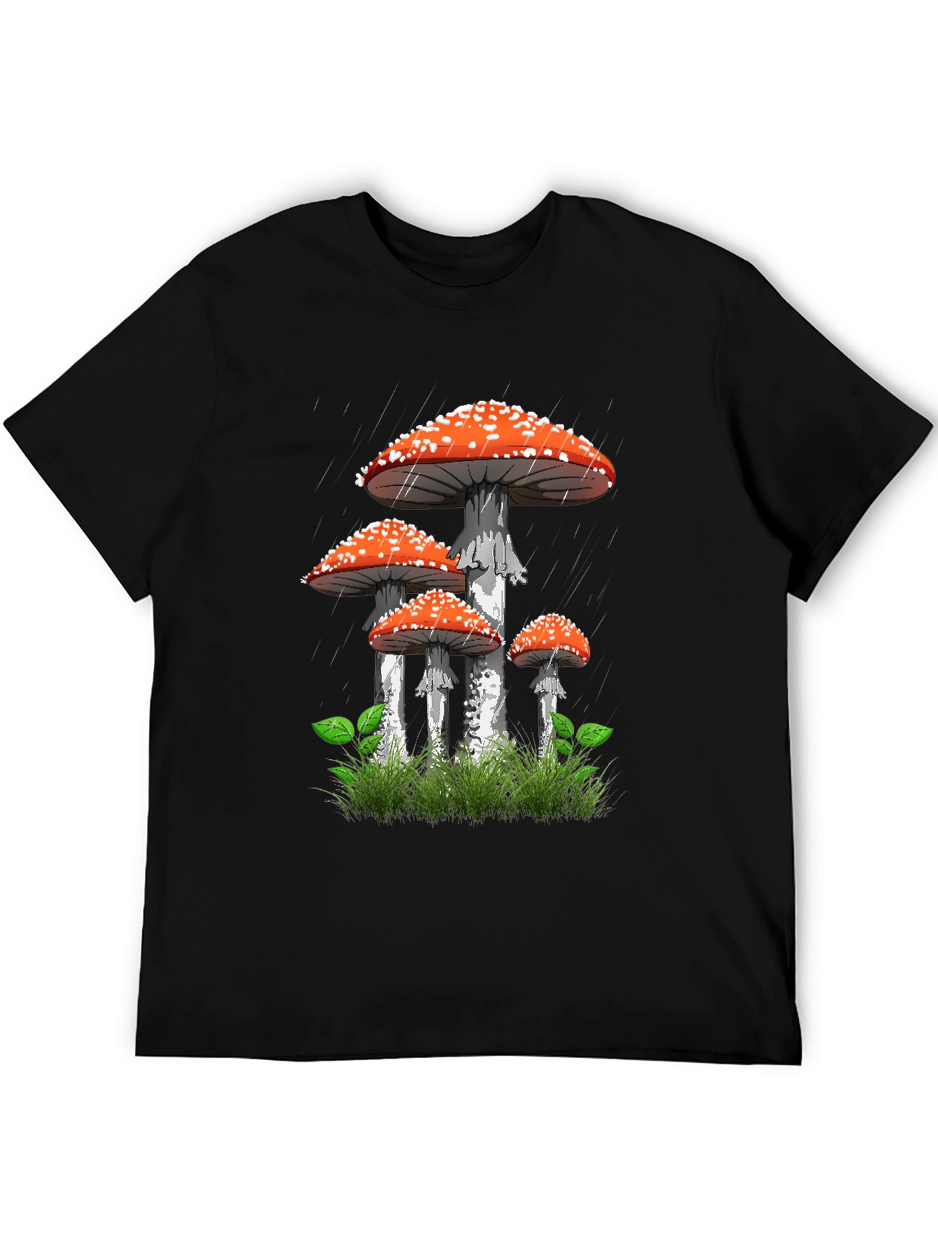 Mushroom Graphic Tee - Nature Lovers Black T-Shirt