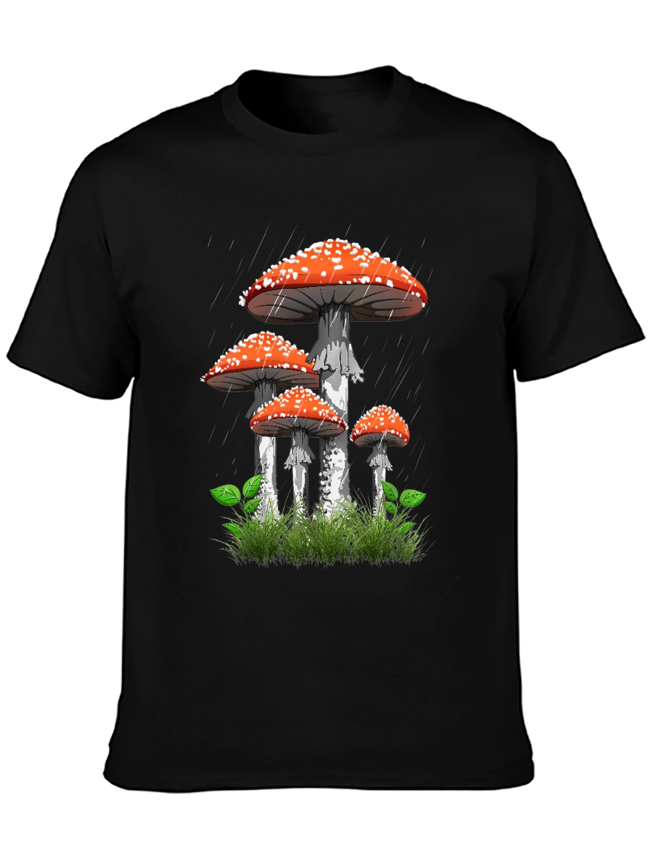 Mushroom Graphic Tee - Nature Lovers Black T-Shirt