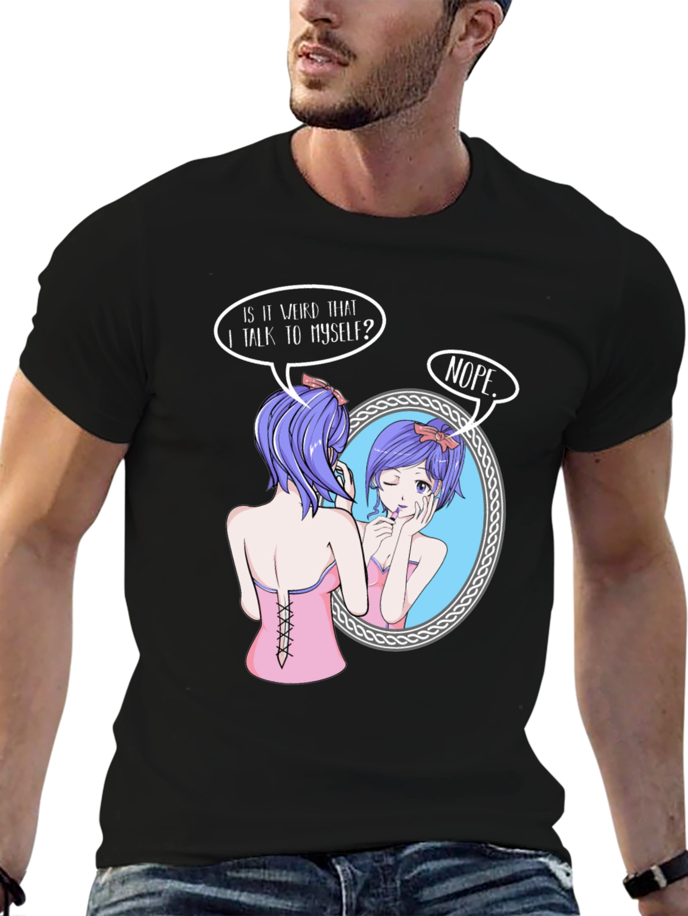 Anime Girl Talking to Herself T-Shirt