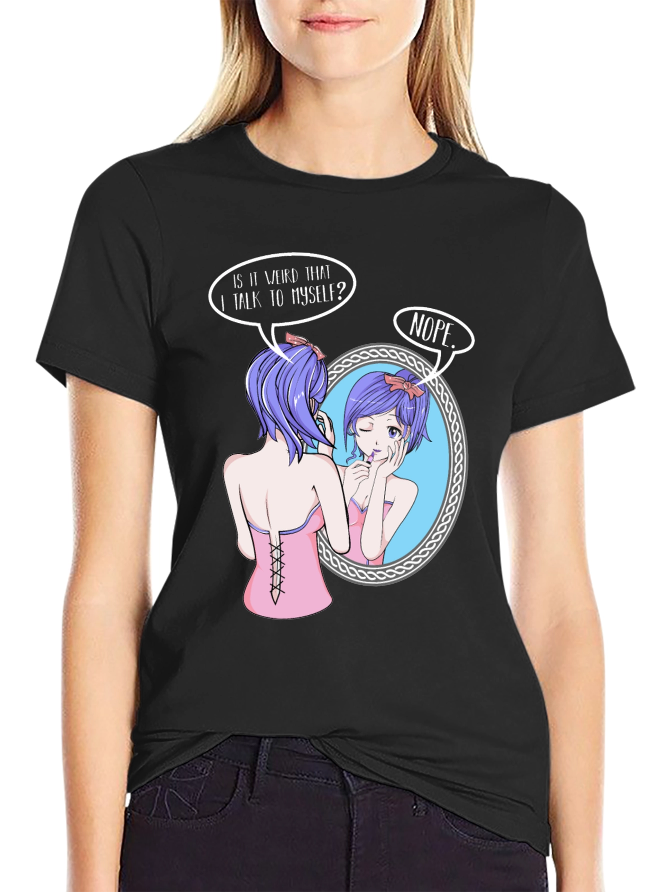 Anime Girl Talking to Herself T-Shirt