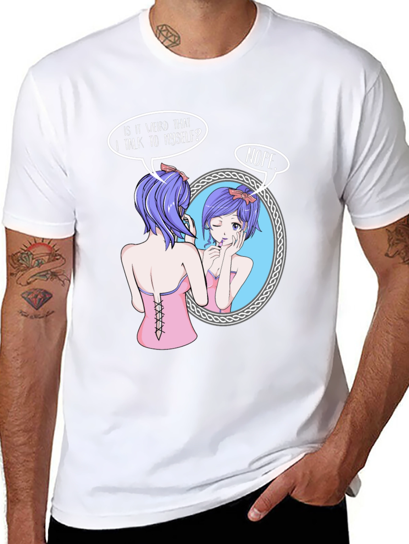 Anime Girl Talking to Herself T-Shirt