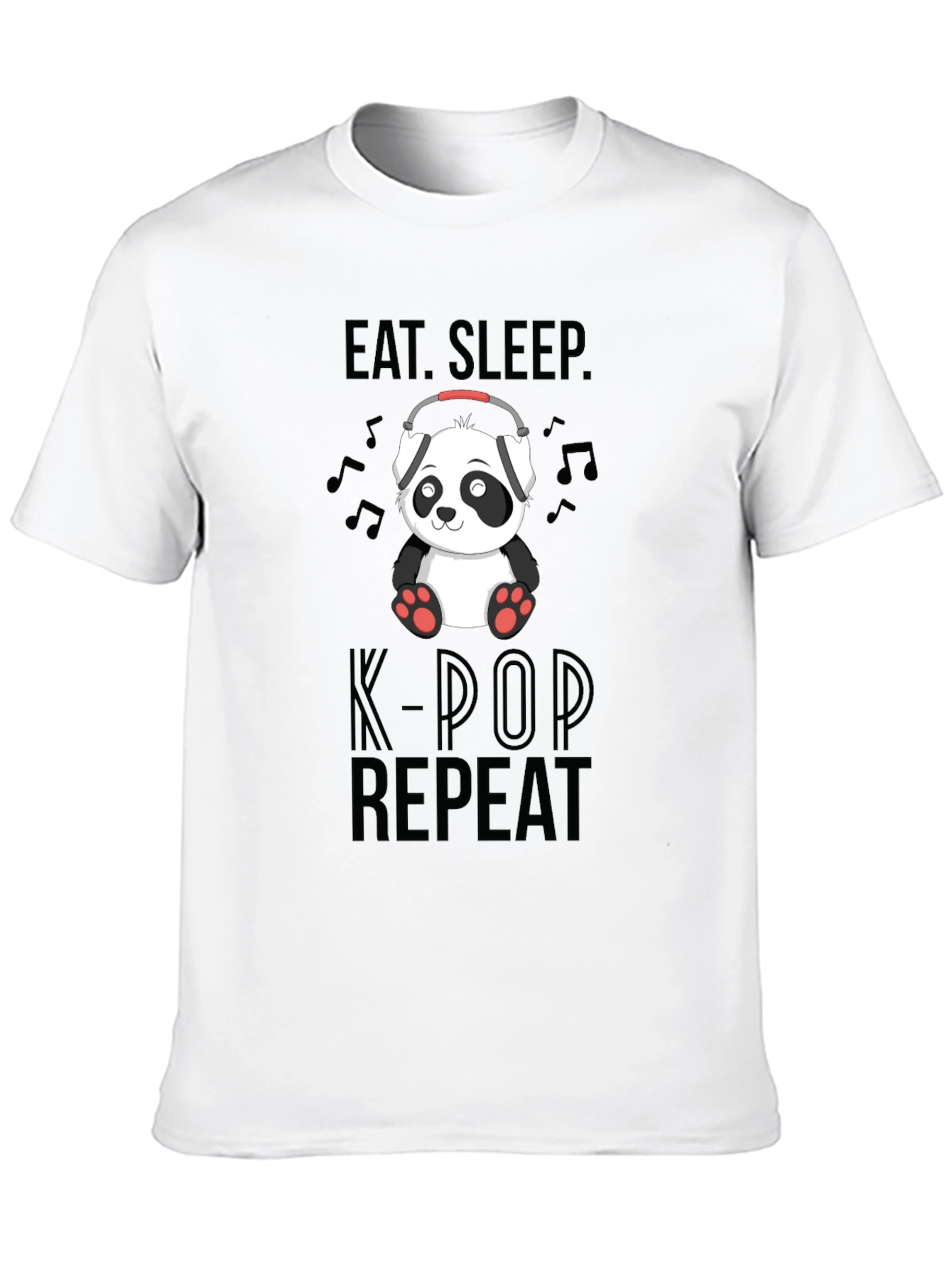 Eat Sleep K-Pop Repeat Panda Graphic Tee