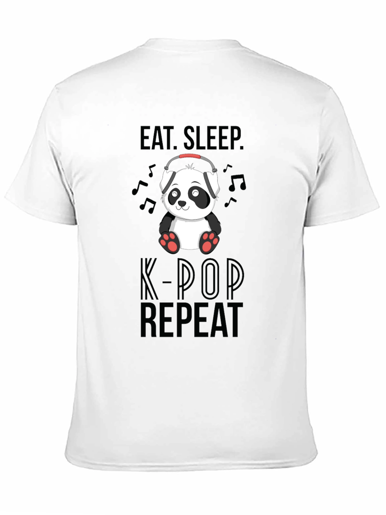 Eat Sleep K-Pop Repeat Panda Graphic Tee