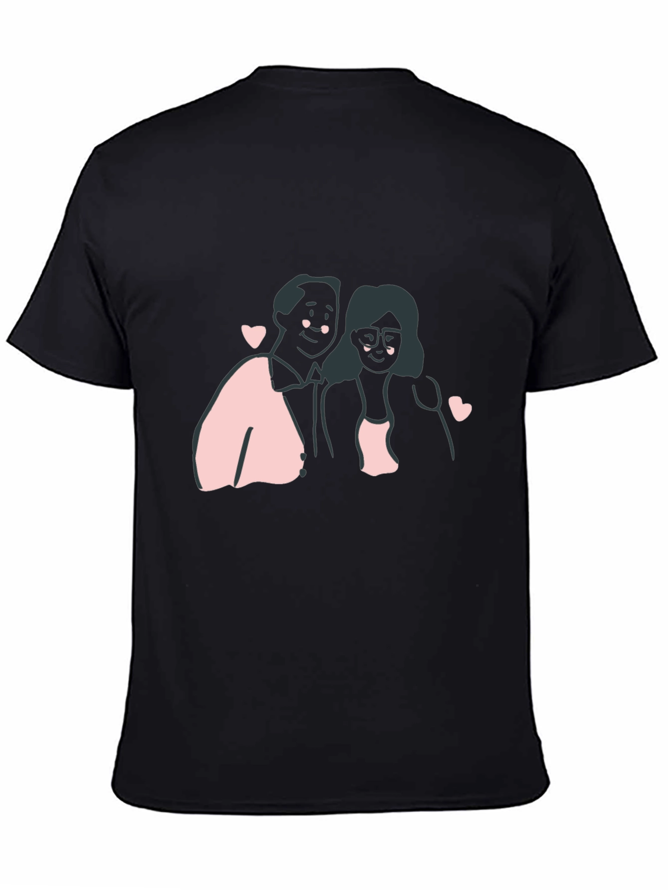 Couple Graphic Tee - Black
