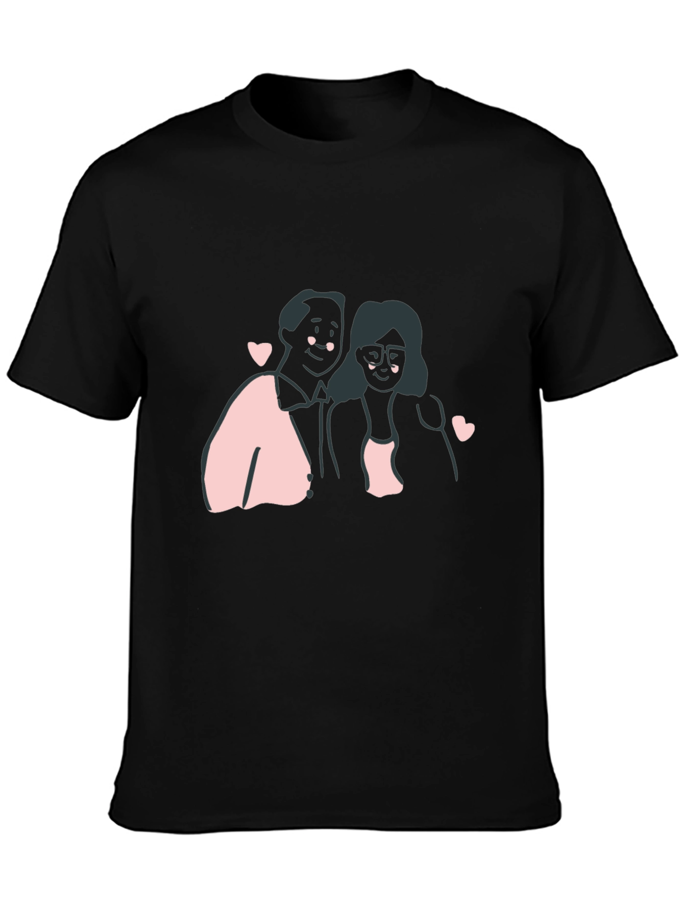 Couple Graphic Tee - Black