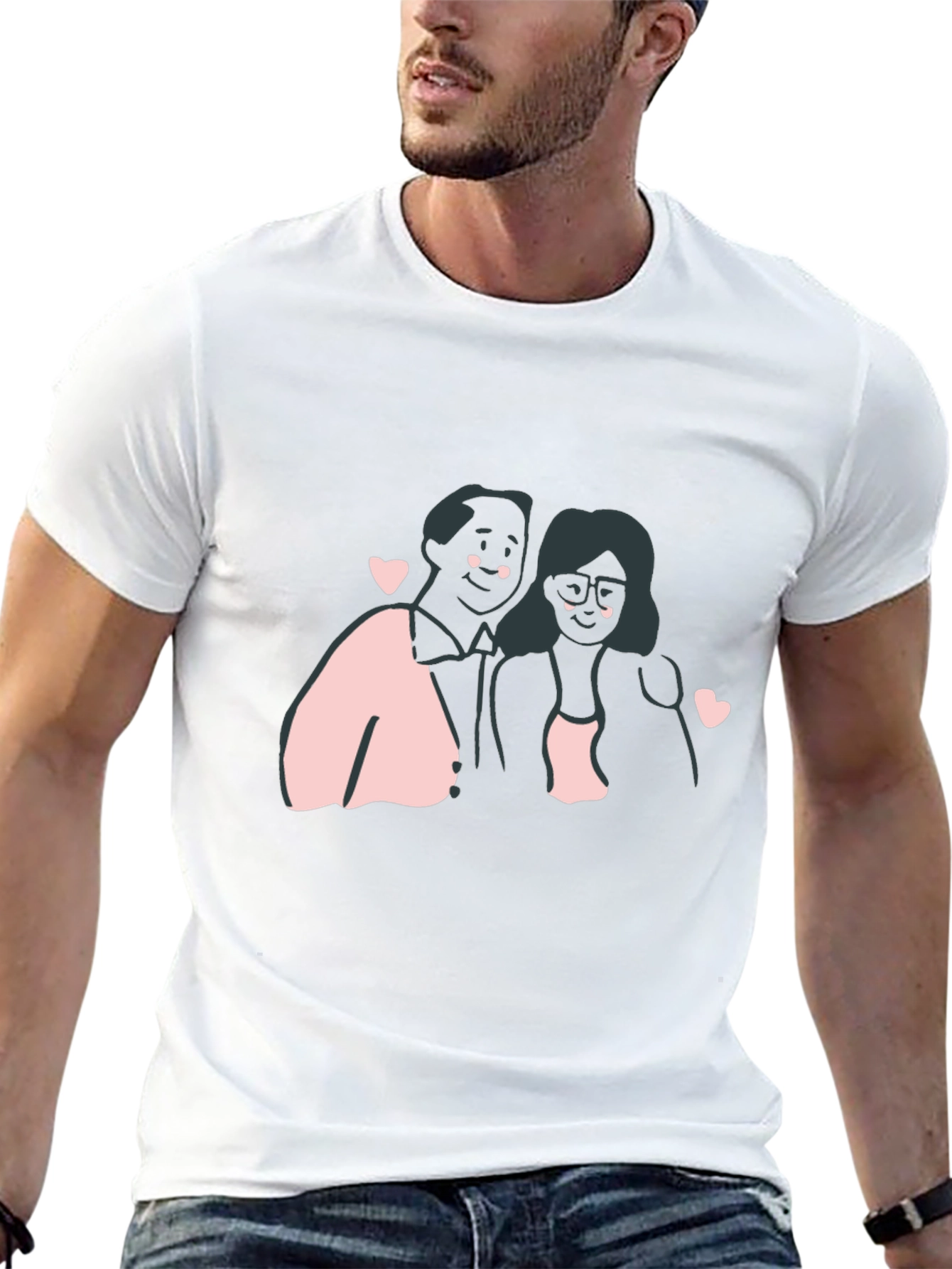 Couple Graphic Tee - Black