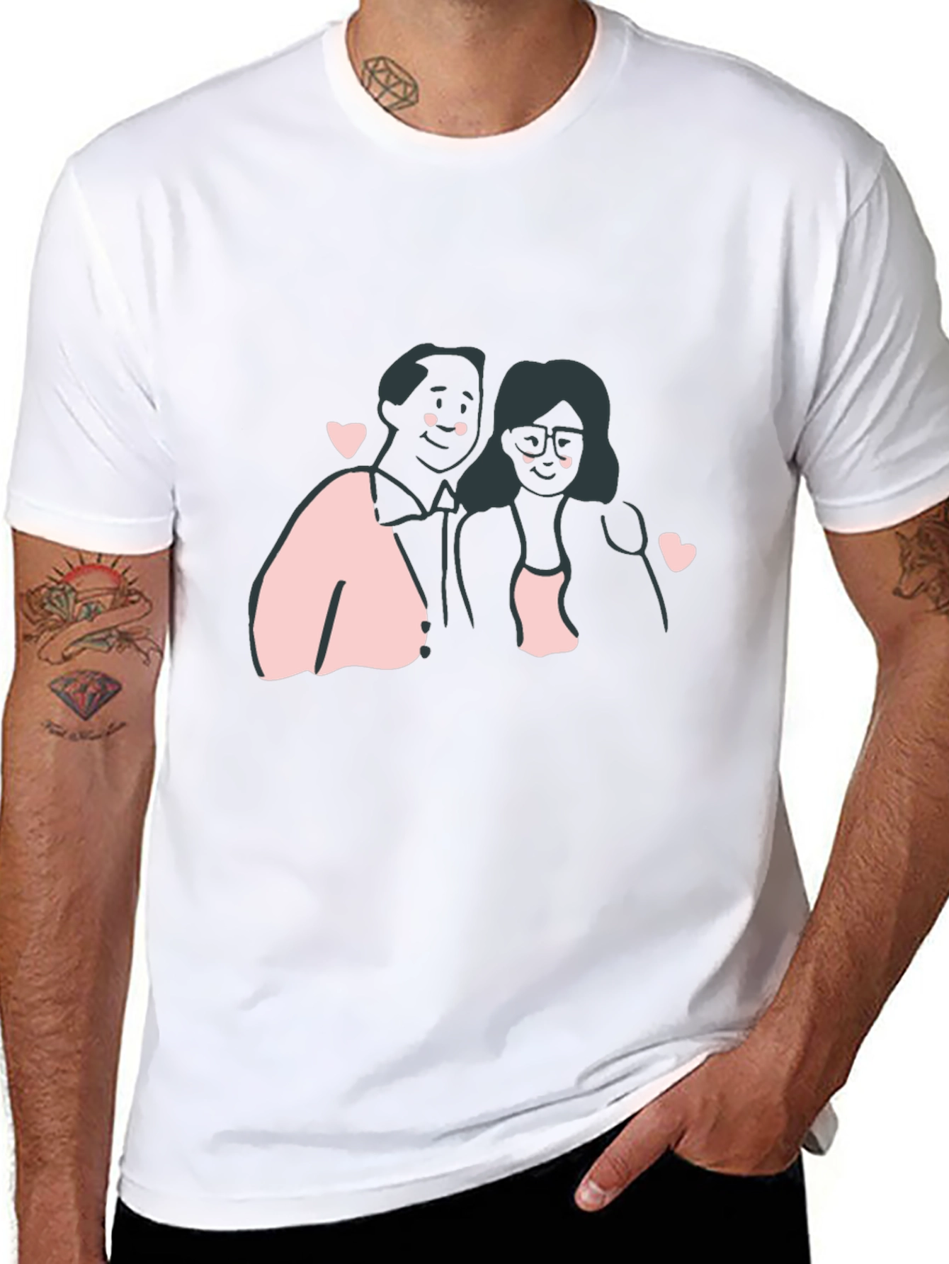 Couple Graphic Tee - Black