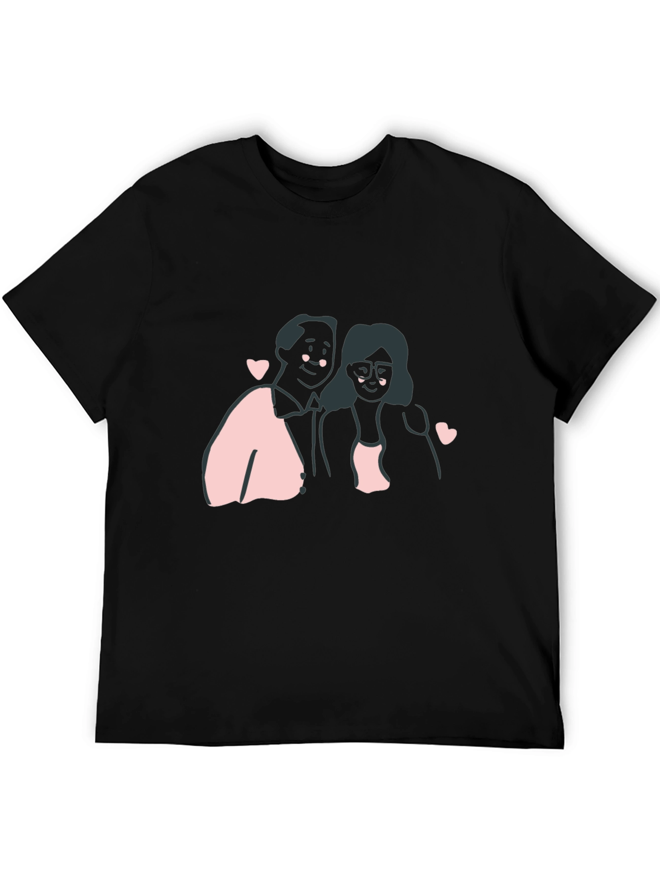 Couple Graphic Tee - Black